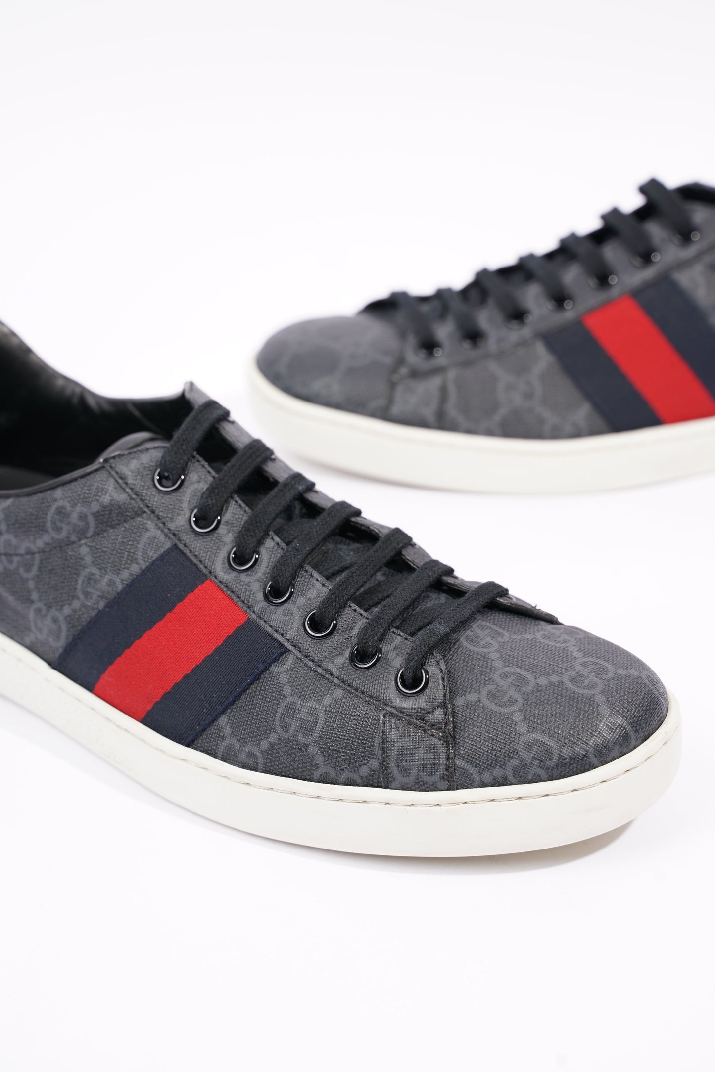 Gucci Mens Ace Black Supreme / Red / Navy EU 42.5 / UK 8.5