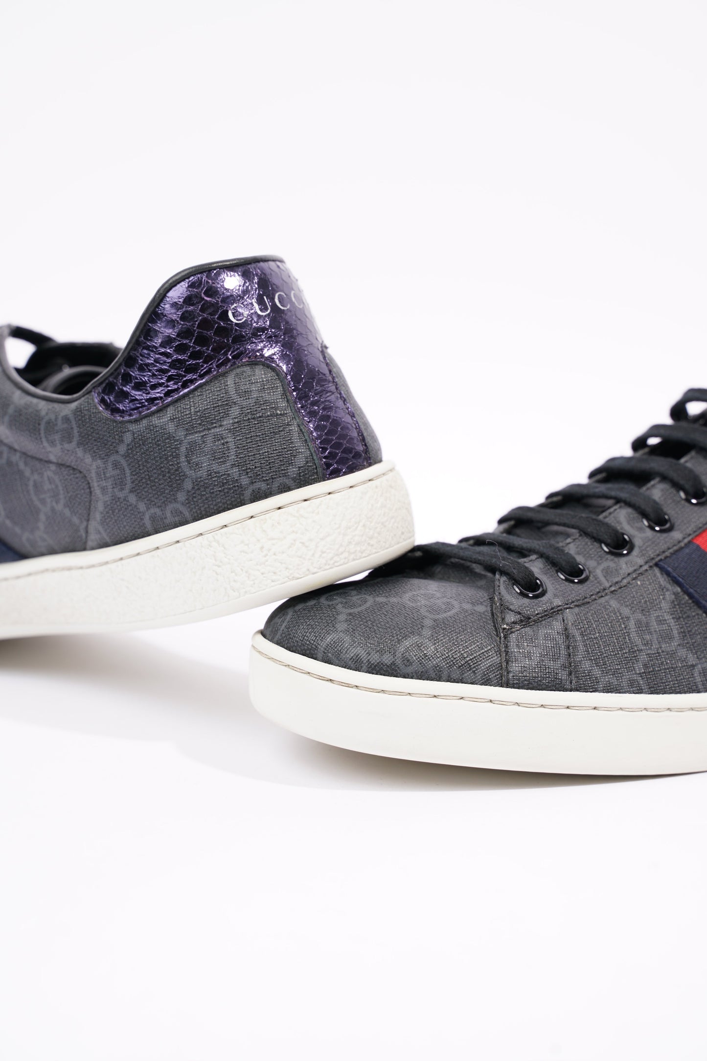 Gucci Mens Ace Black Supreme / Red / Navy EU 42.5 / UK 8.5