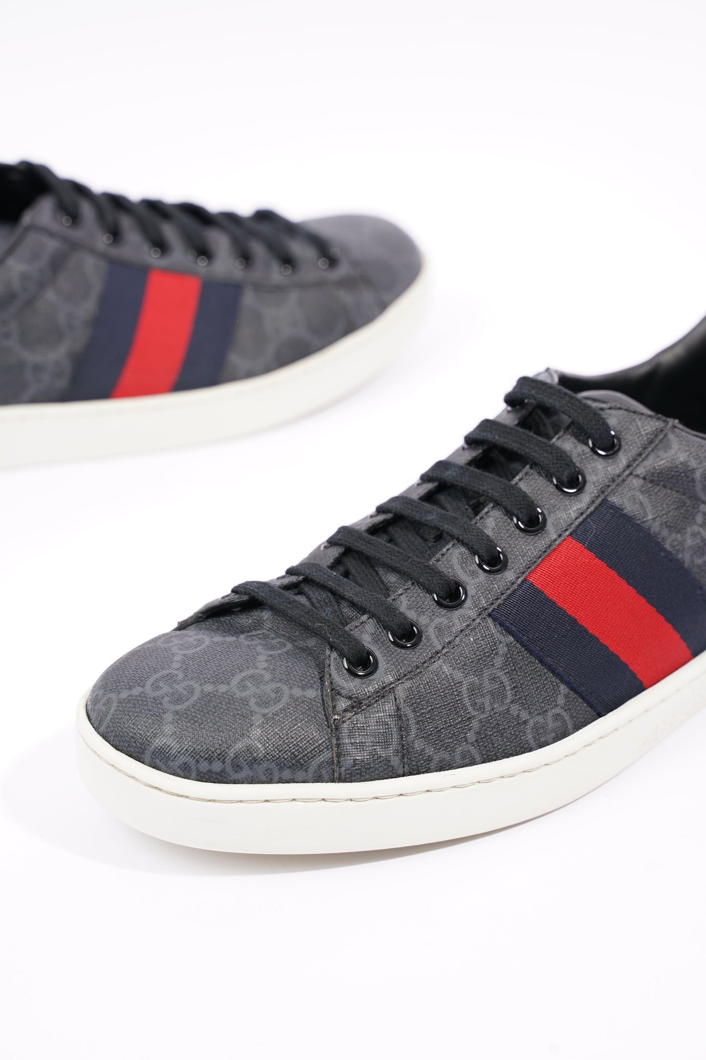 Gucci Mens Ace Black Supreme / Red / Navy EU 42.5 / UK 8.5