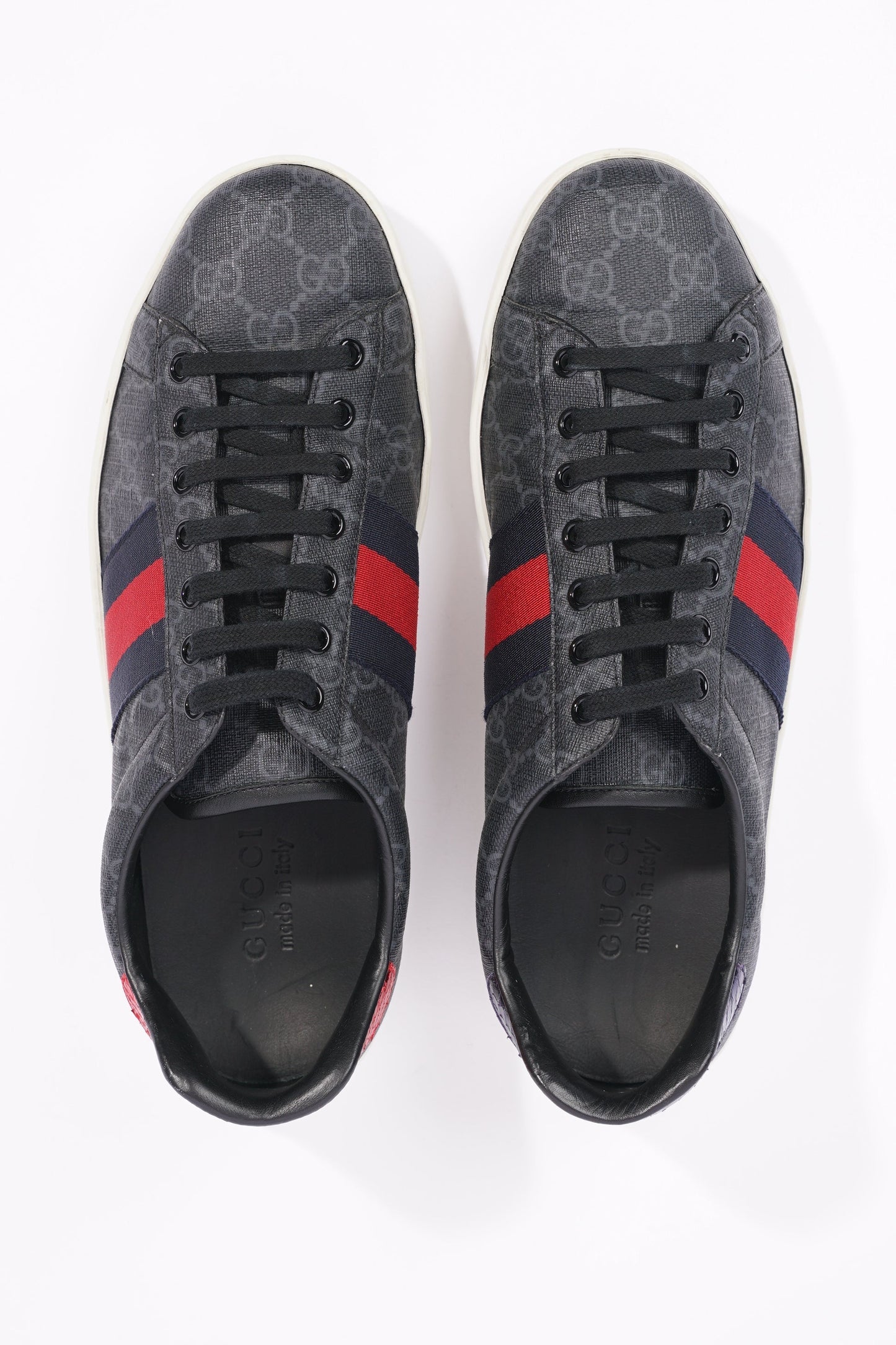 Gucci Mens Ace Black Supreme / Red / Navy EU 42.5 / UK 8.5