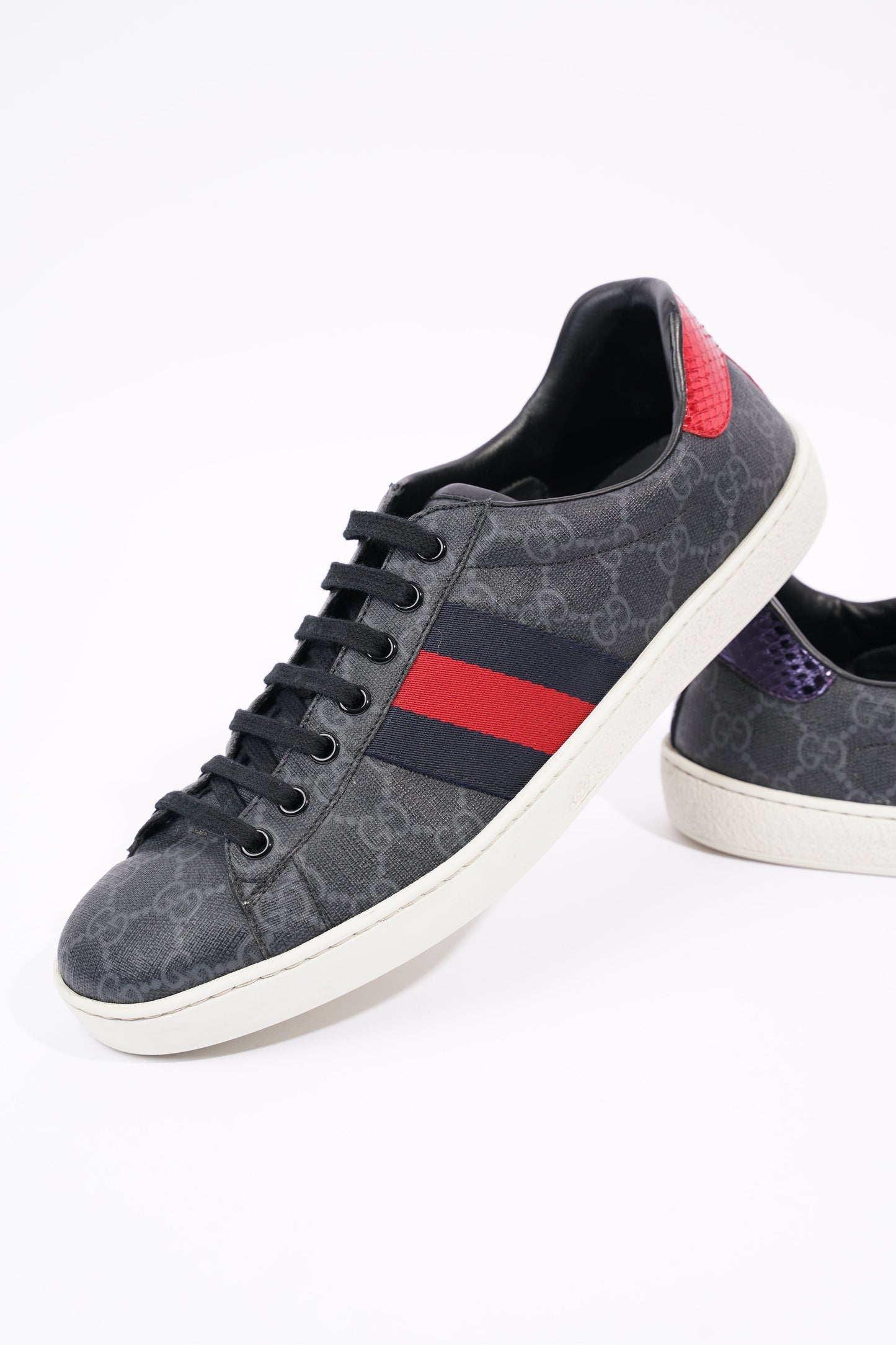 Gucci Mens Ace Black Supreme / Red / Navy EU 42.5 / UK 8.5