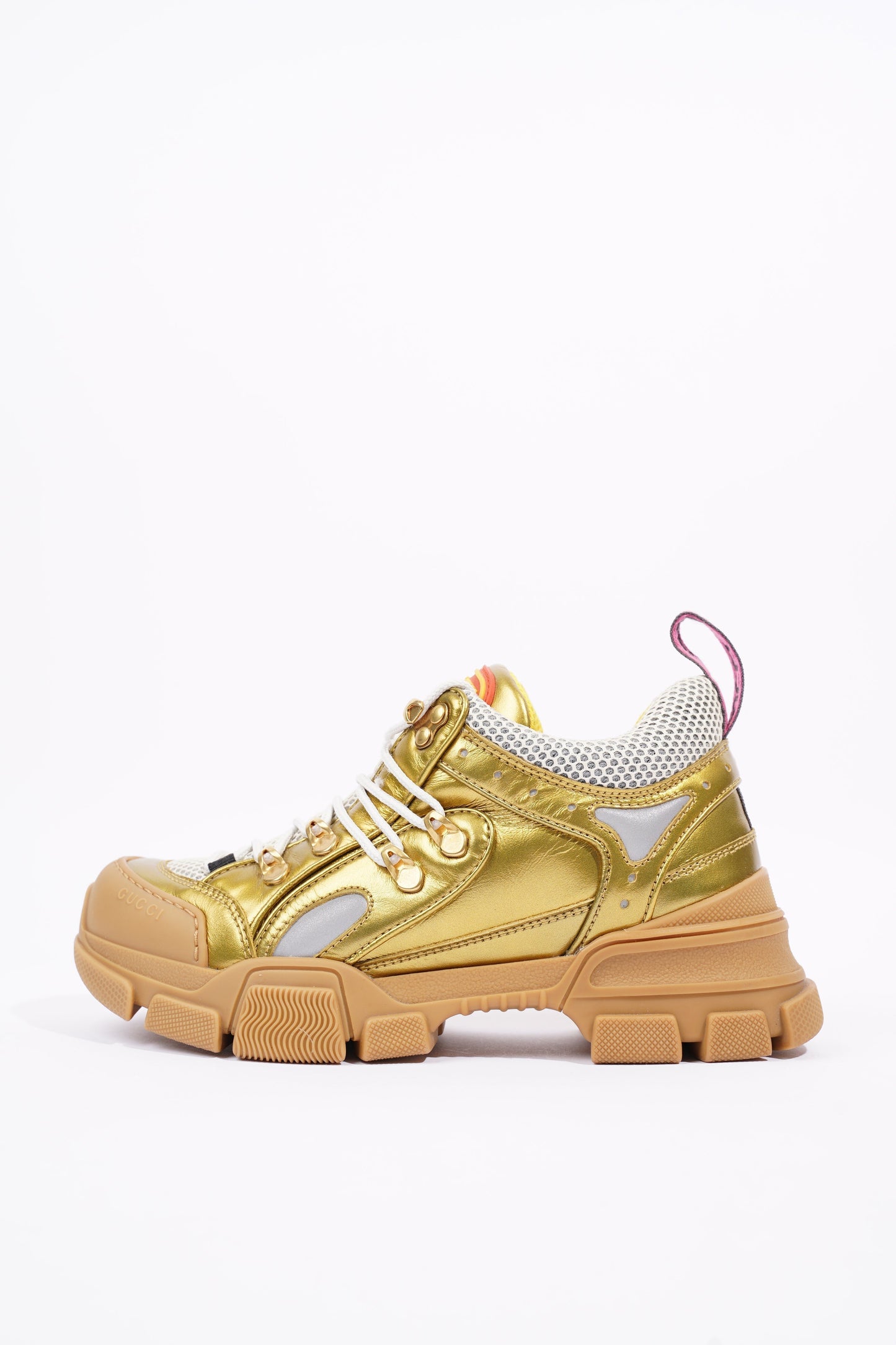 Gucci Womens Flashtrek Gold / White EU 37.5 / UK 4.5