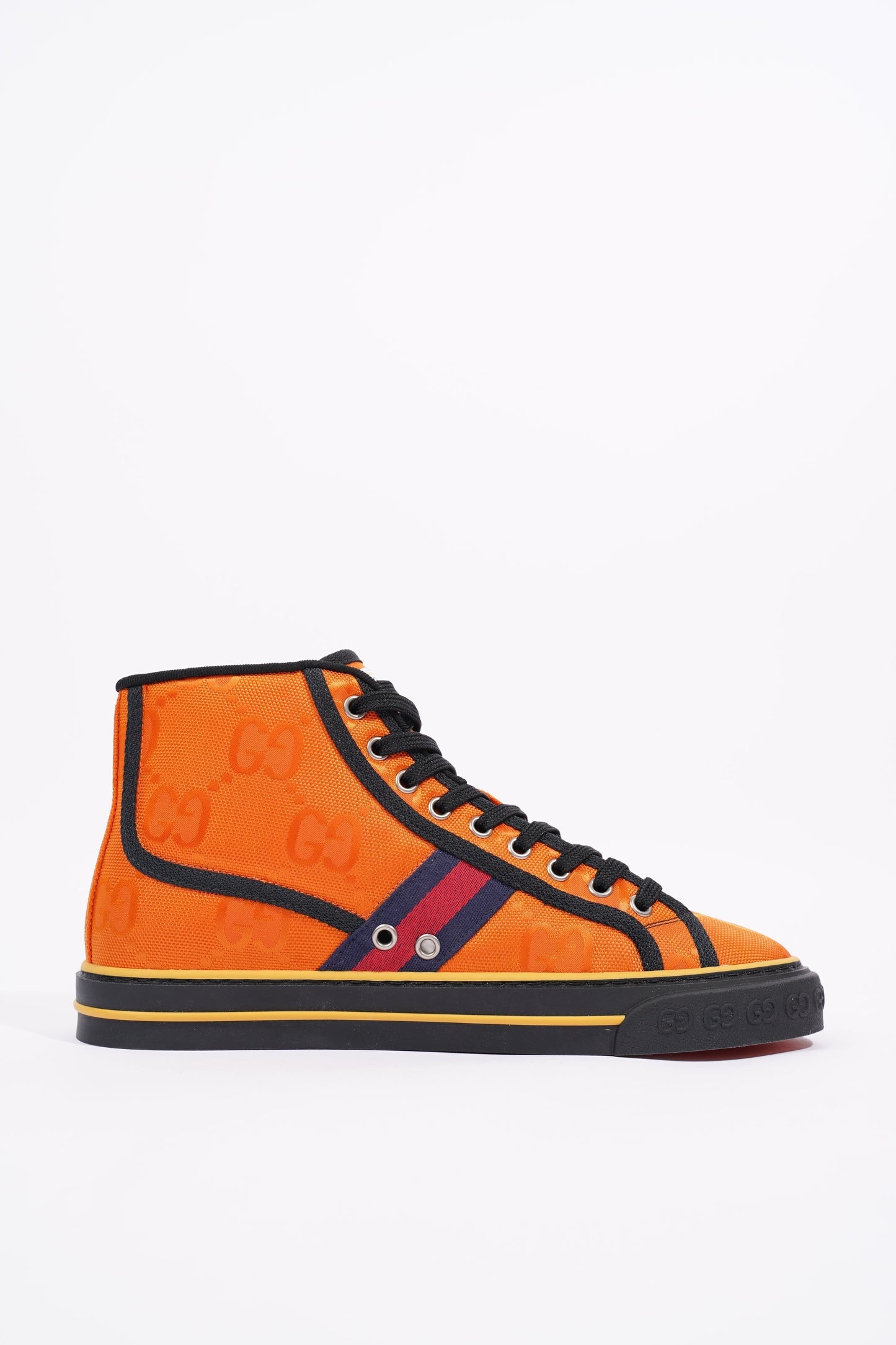 Gucci Mens Tennis 1977 High Top Sneaker Orange EU 40 / UK 6