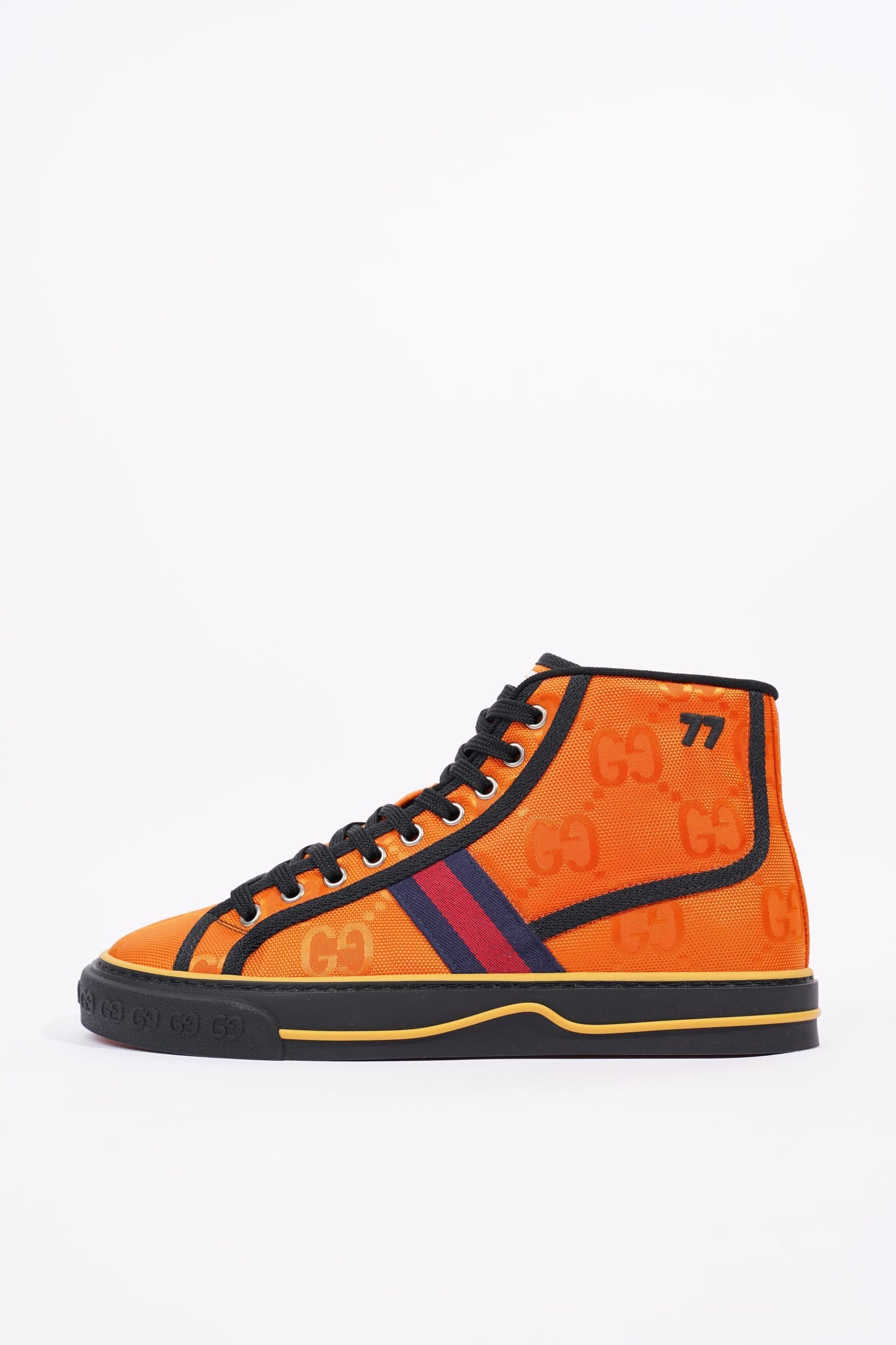 Gucci Mens Tennis 1977 High Top Sneaker Orange EU 40 / UK 6