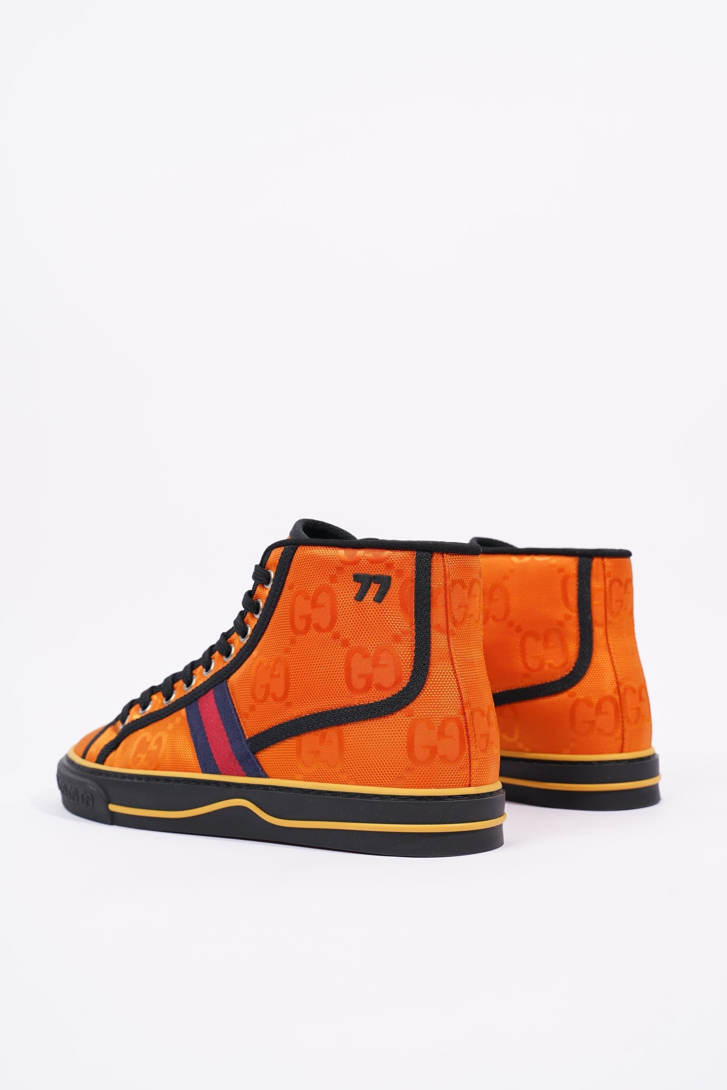 Gucci Mens Tennis 1977 High Top Sneaker Orange EU 40 / UK 6