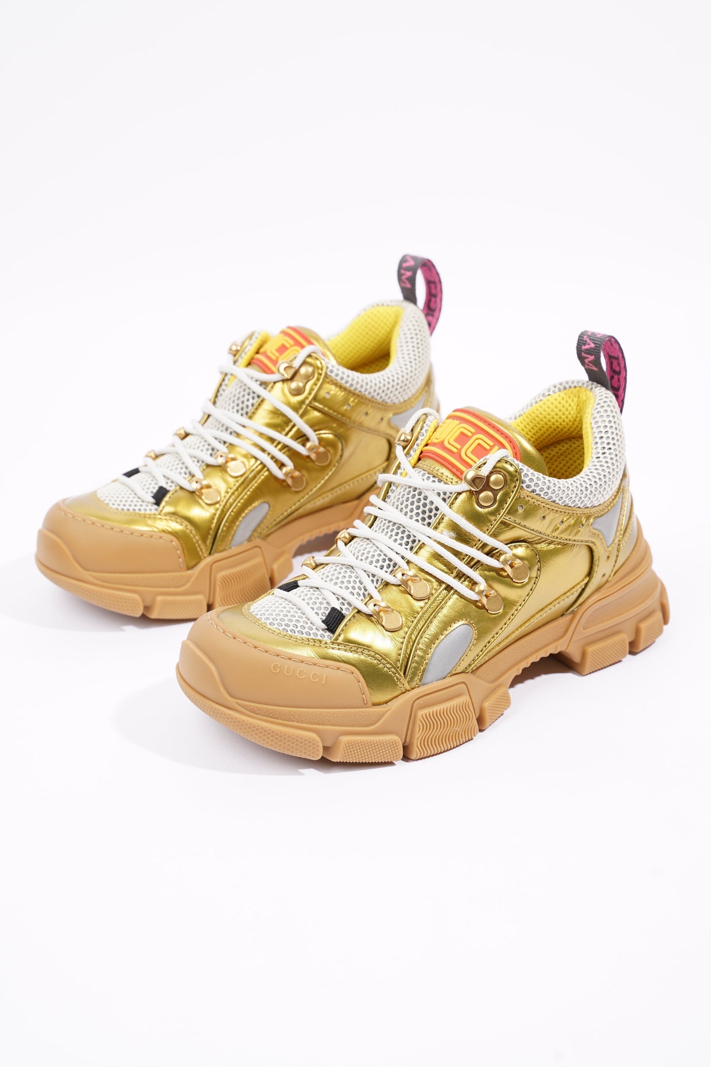 Gucci Womens Flashtrek Gold / White EU 37.5 / UK 4.5