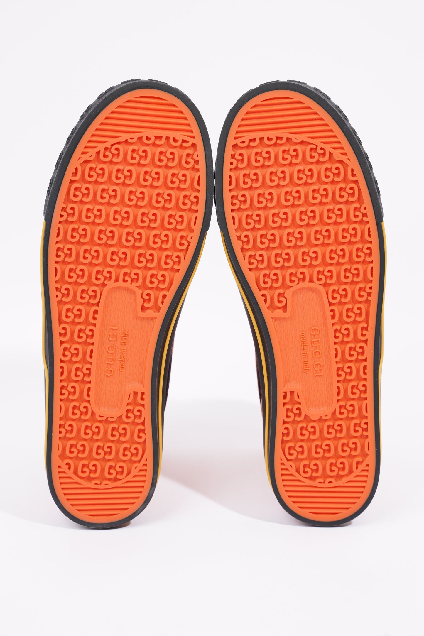 Gucci Mens Tennis 1977 High Top Sneaker Orange EU 40 / UK 6