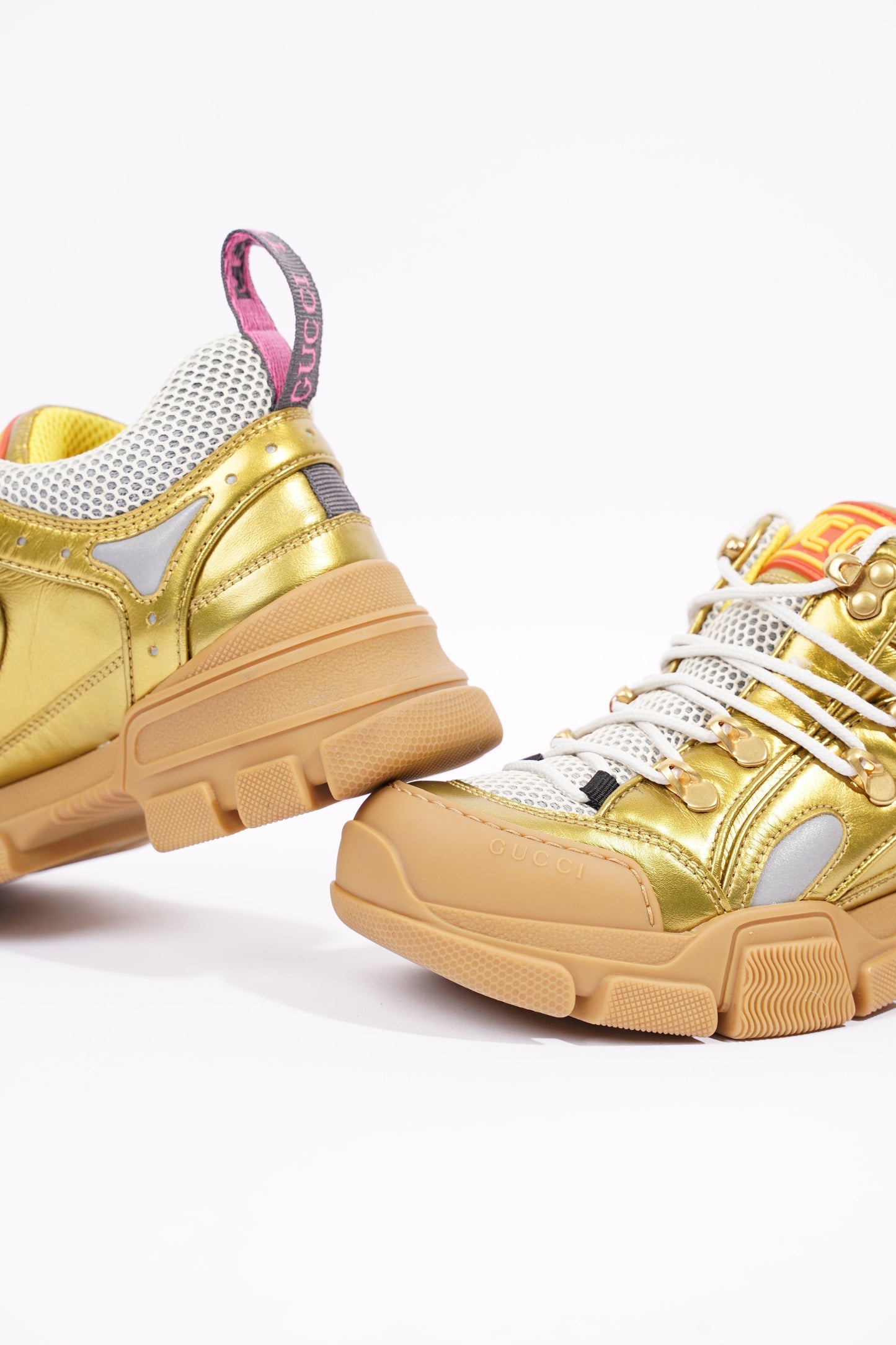 Gucci Womens Flashtrek Gold / White EU 37.5 / UK 4.5