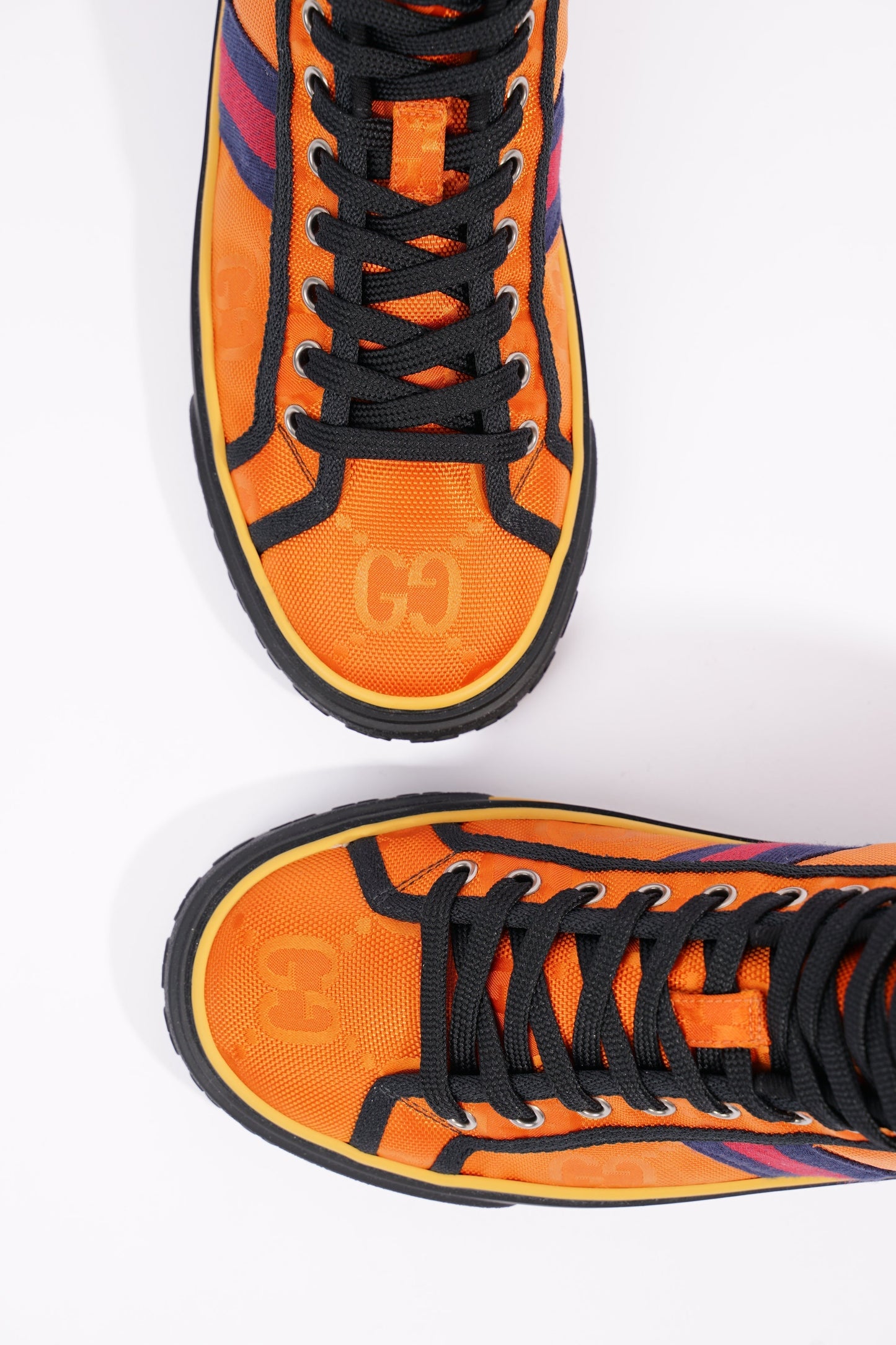 Gucci Mens Tennis 1977 High Top Sneaker Orange EU 40 / UK 6