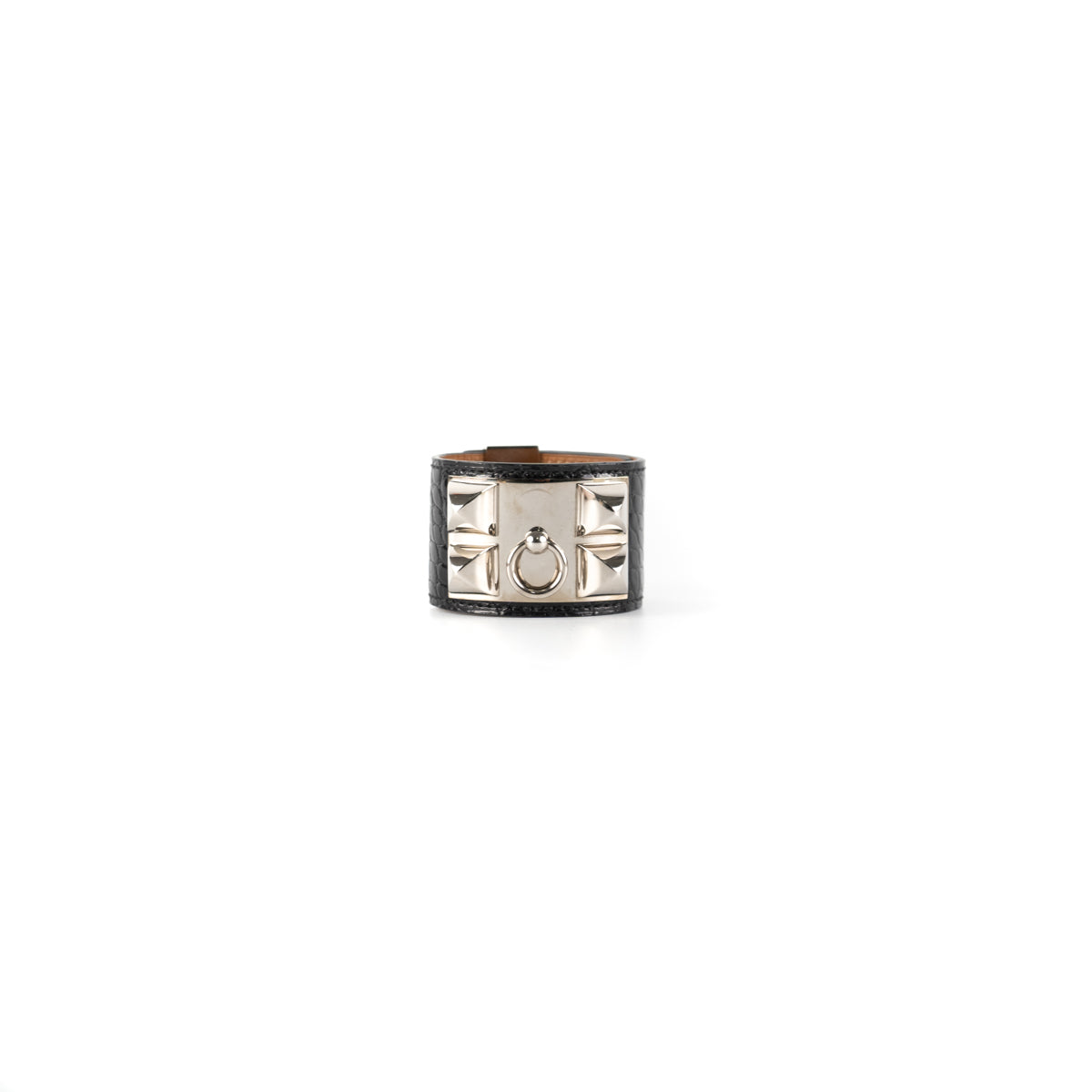 Hermes Shiny Alligator Collier de Chien Bracelet