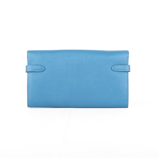 Hermes Kelly Wallet Blue