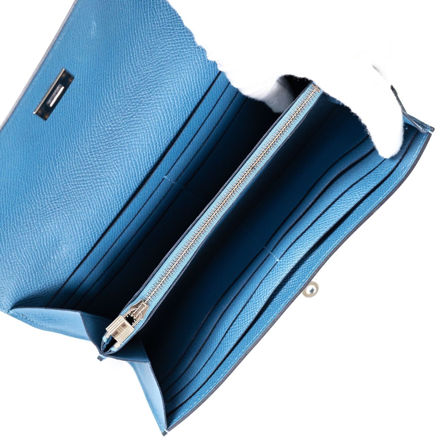 Hermes Kelly Wallet Blue