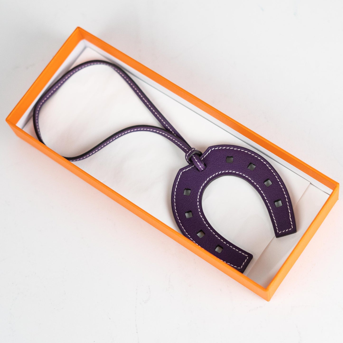 Hermes Horseshoe Bag Charm Purple