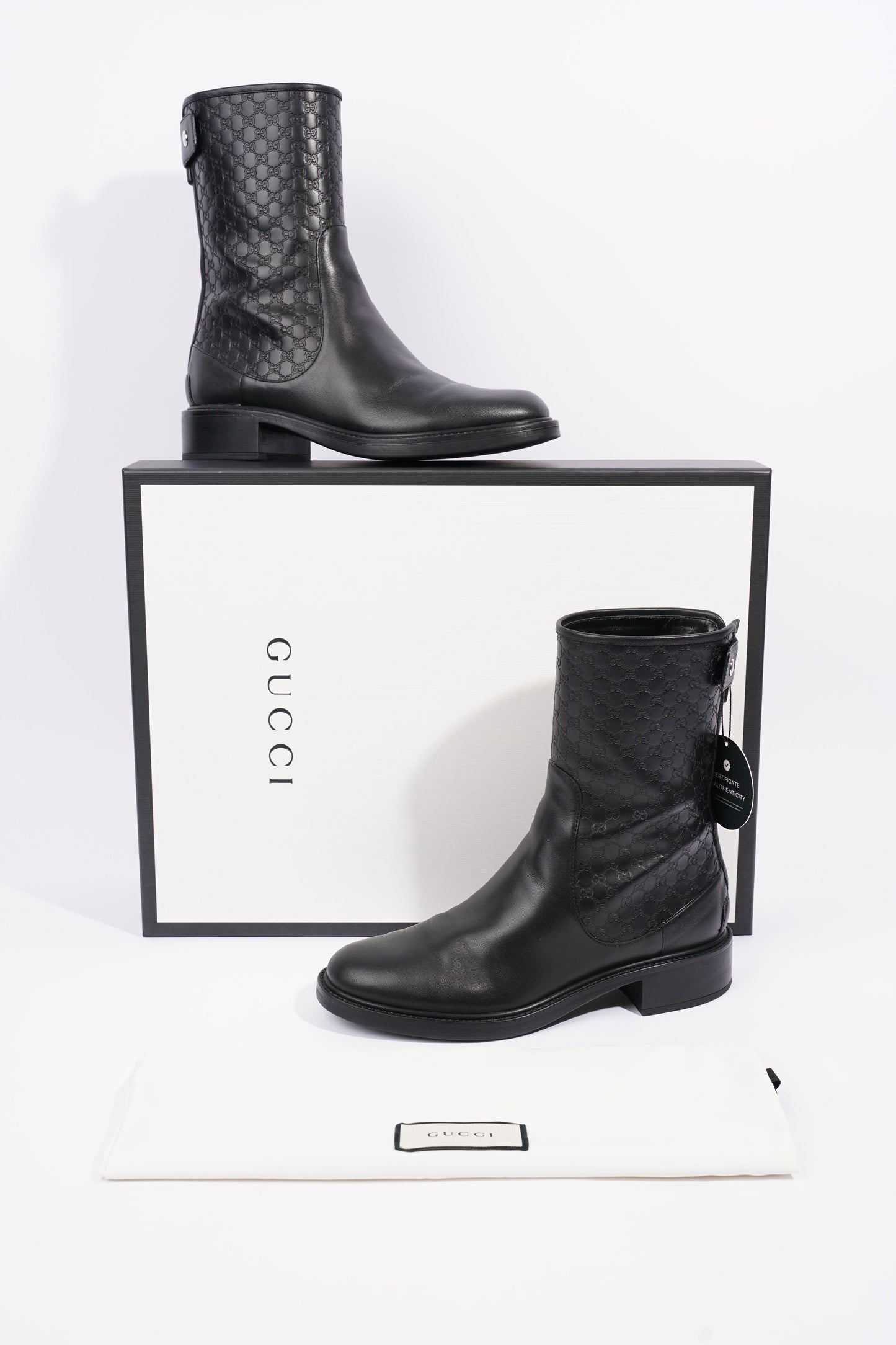 Gucci Womens Microguccissima Boot Black EU 38.5 / UK 5.5