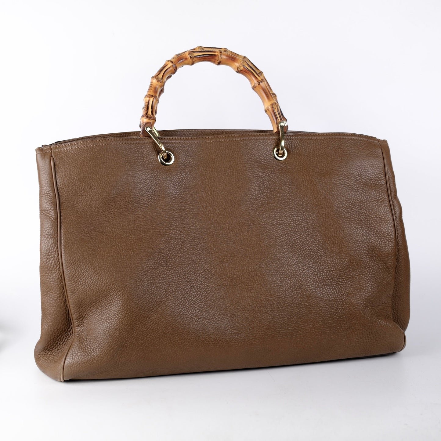 Gucci Bamboo Handle Large Tote Brown