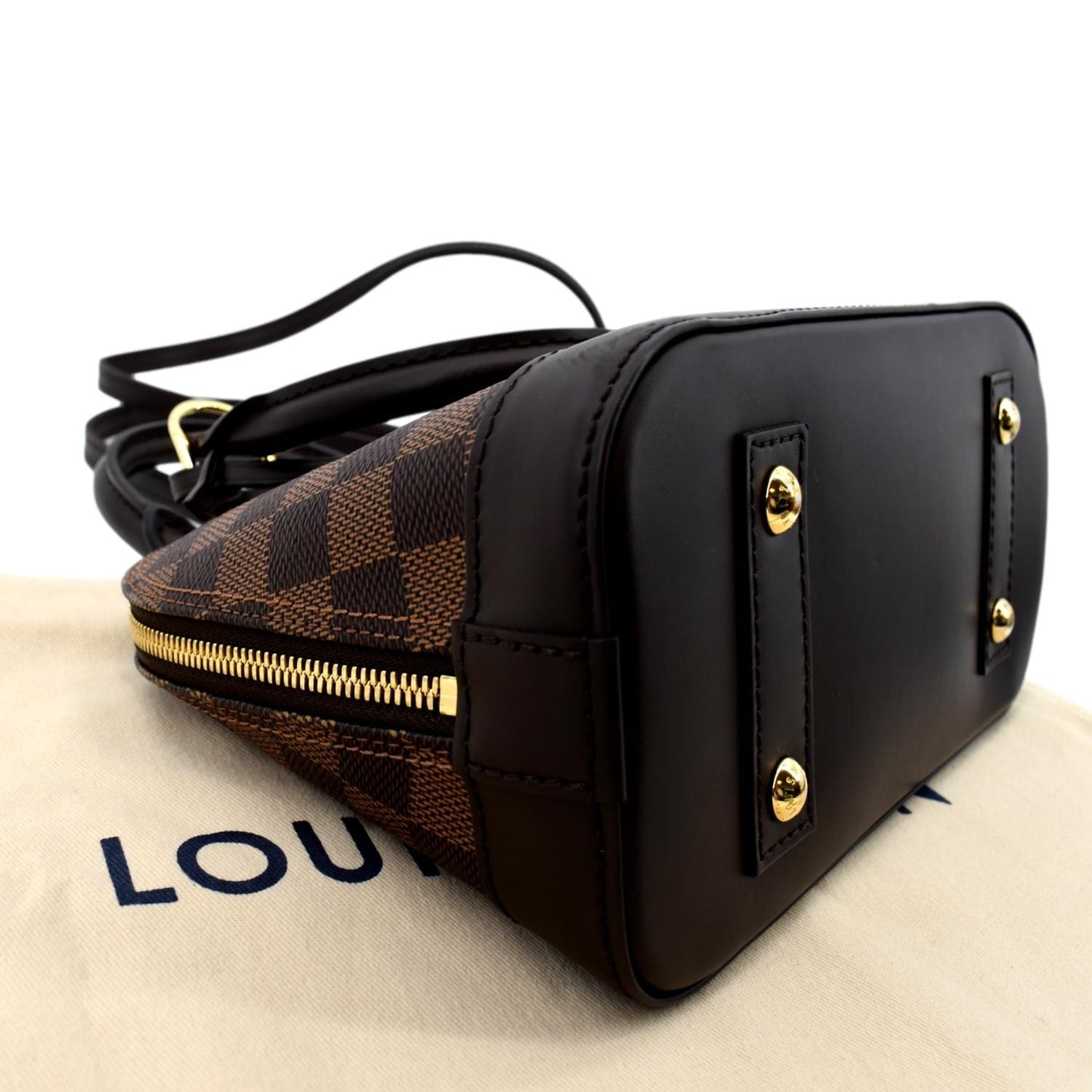 Louis Vuitton Alma BB Damier Ebene Satchel Crossbody Bag Brown