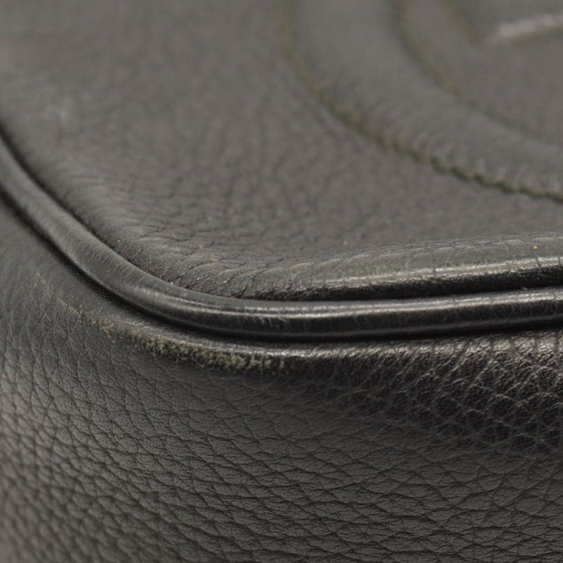 GUCCI Pebbled Calfskin Small Soho Disco Bag Black