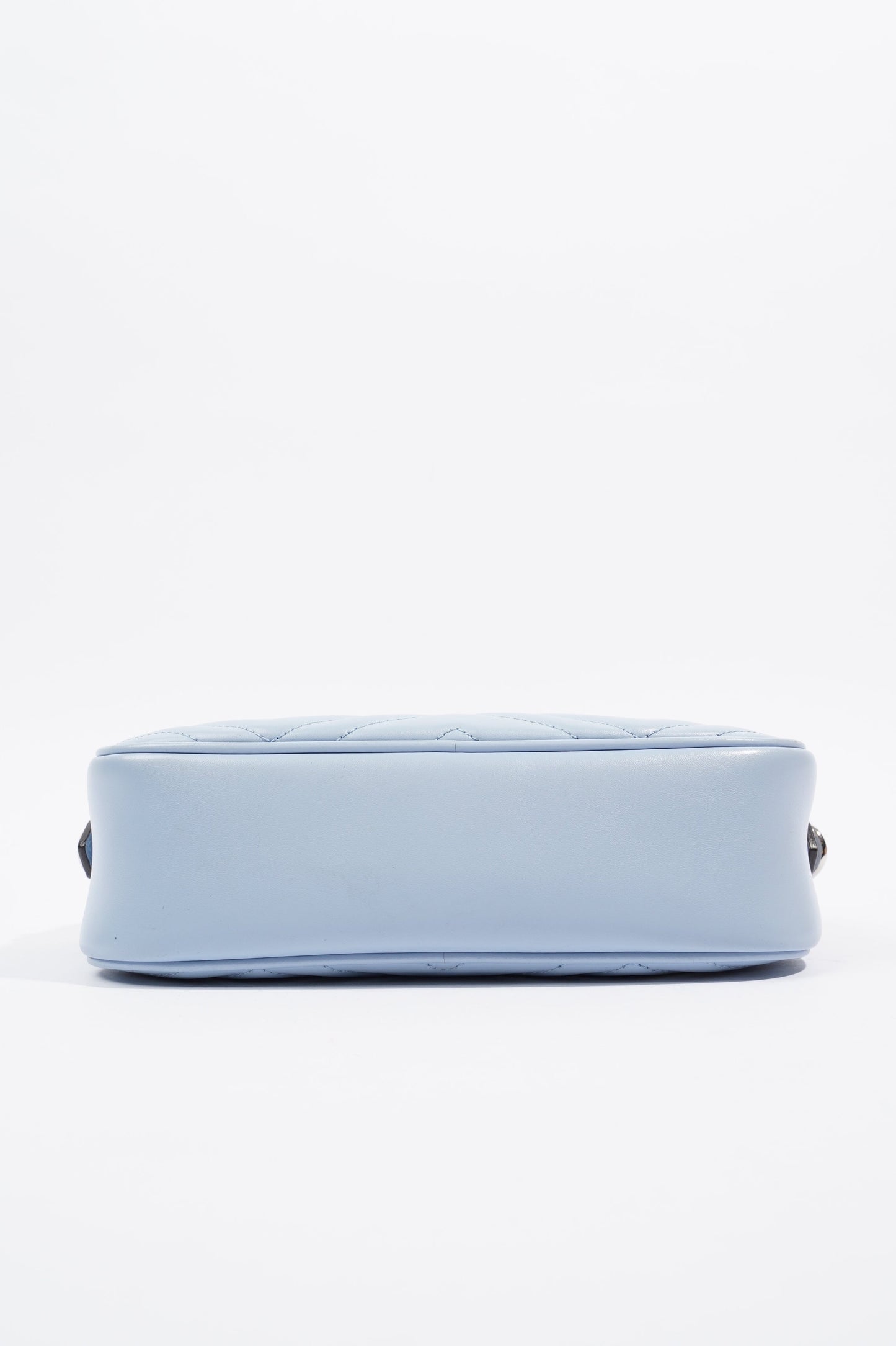 Gucci Marmont Zip Baby Blue Matelasse Leather Small