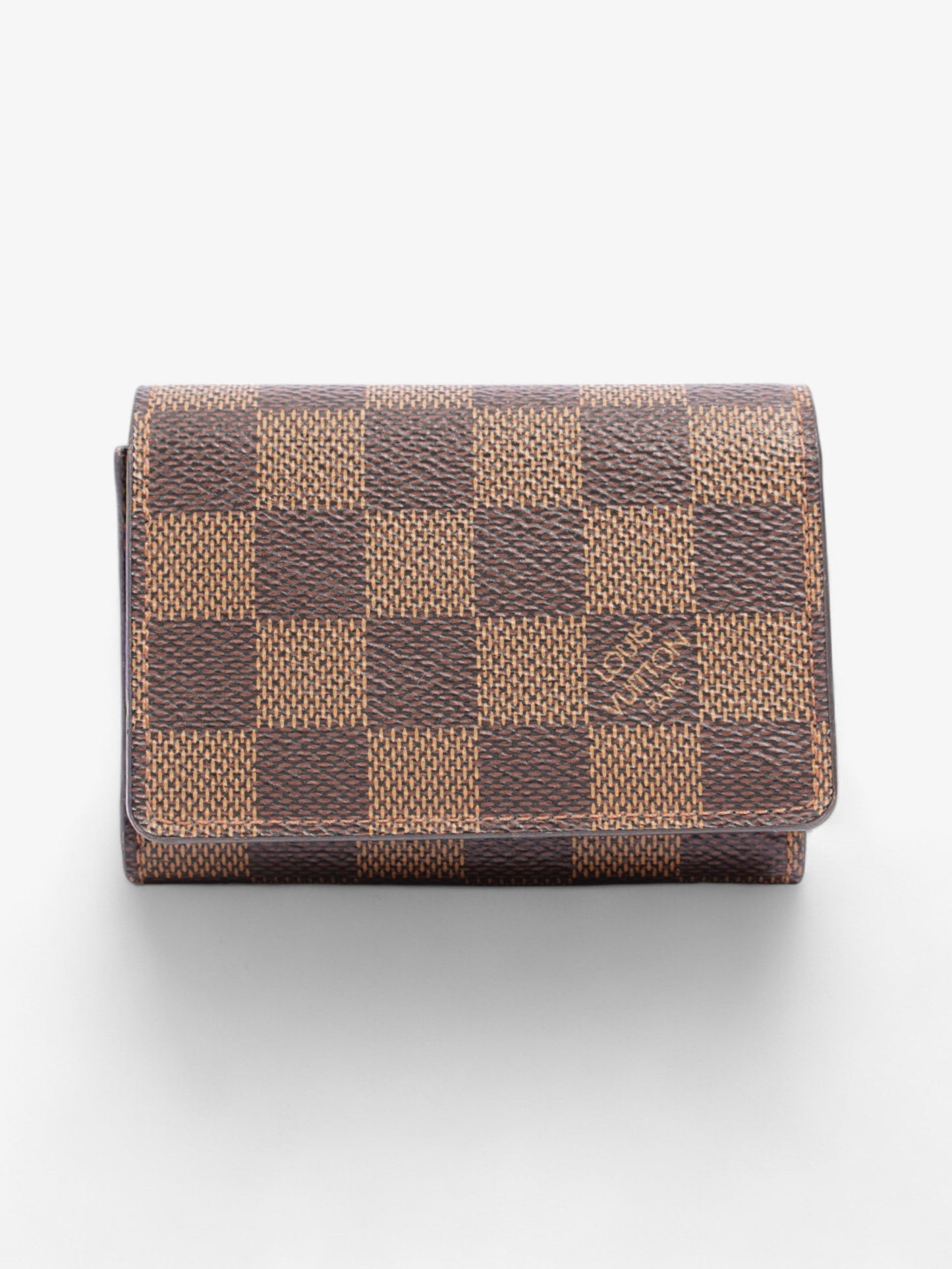Louis Vuitton Card Case Holder Damier Ebene Coated Canvas
