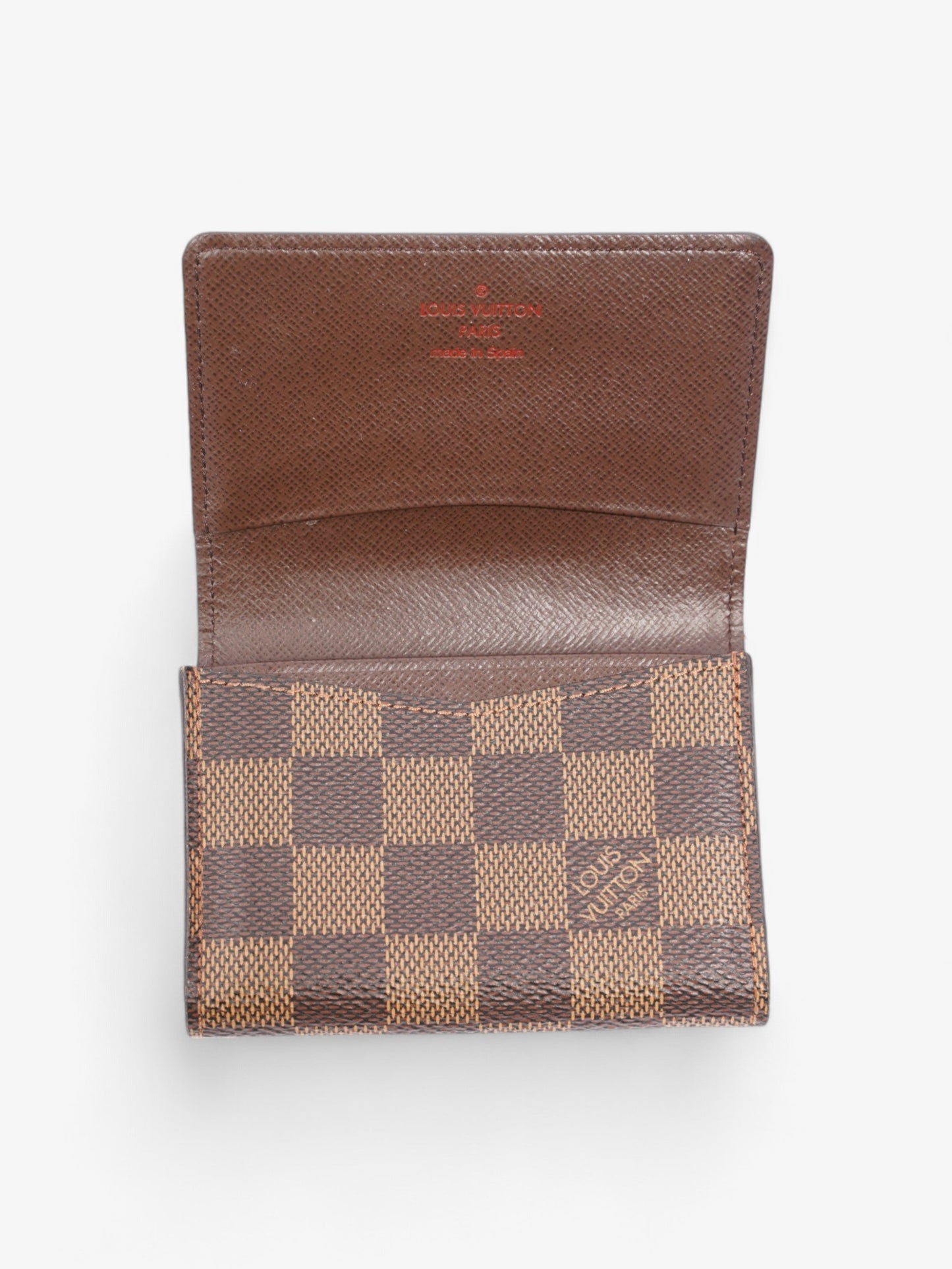 Louis Vuitton Card Case Holder Damier Ebene Coated Canvas