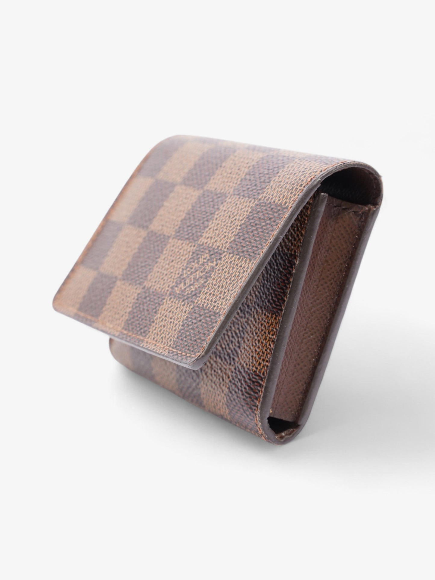 Louis Vuitton Card Case Holder Damier Ebene Coated Canvas