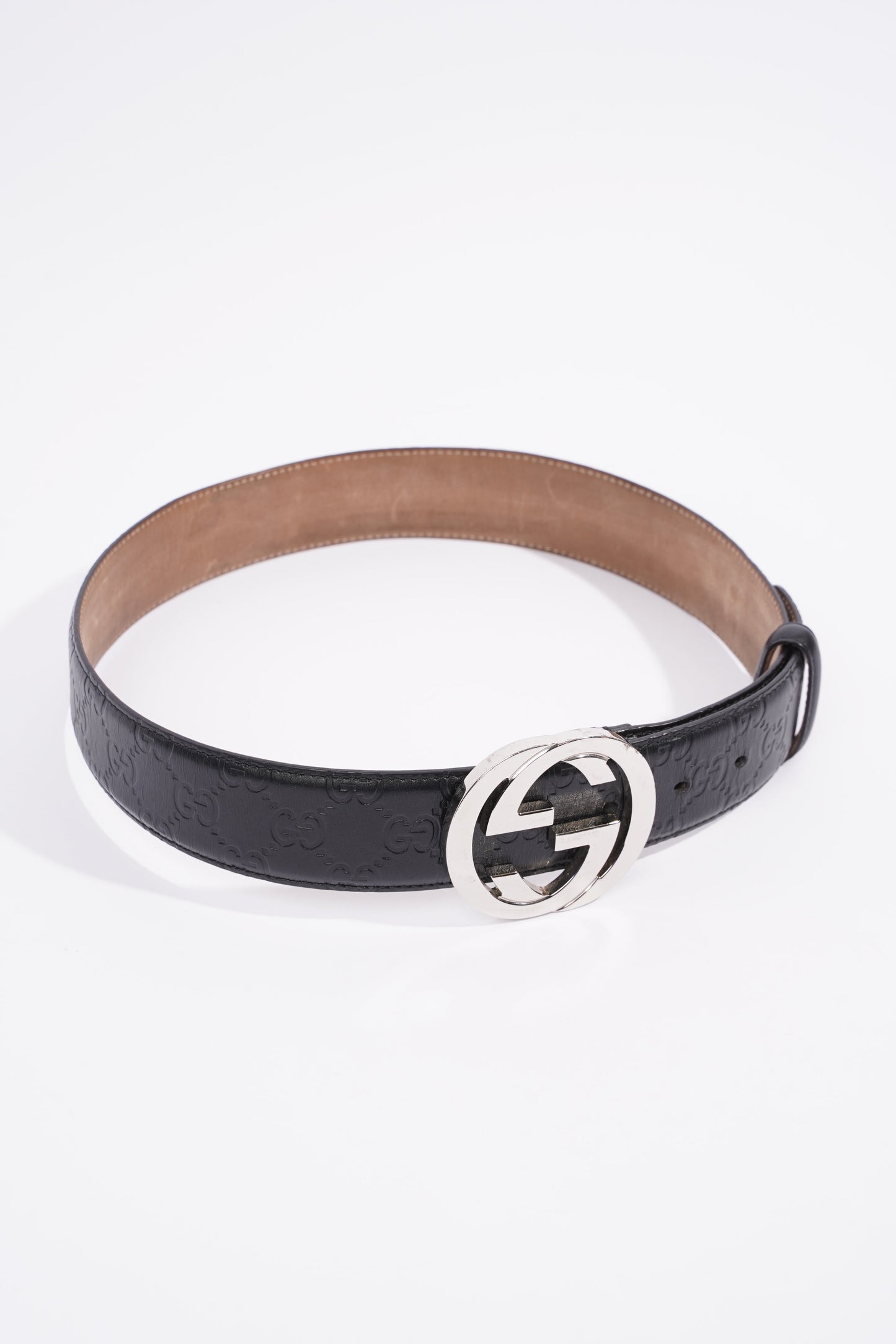 Gucci Signature Leather Belt Black GG Supreme Leather 75cm 30"