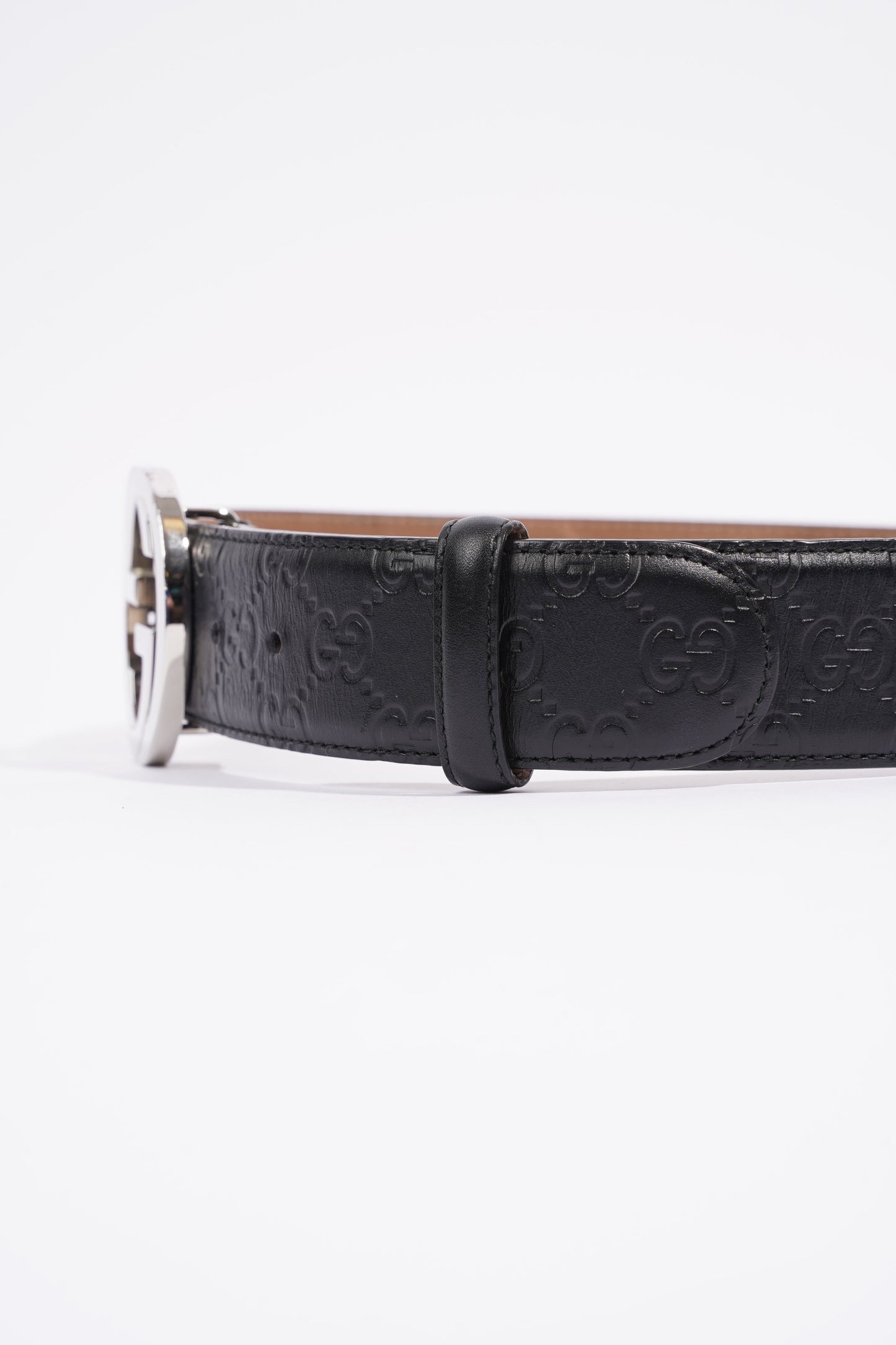 Gucci Signature Leather Belt Black GG Supreme Leather 75cm 30"