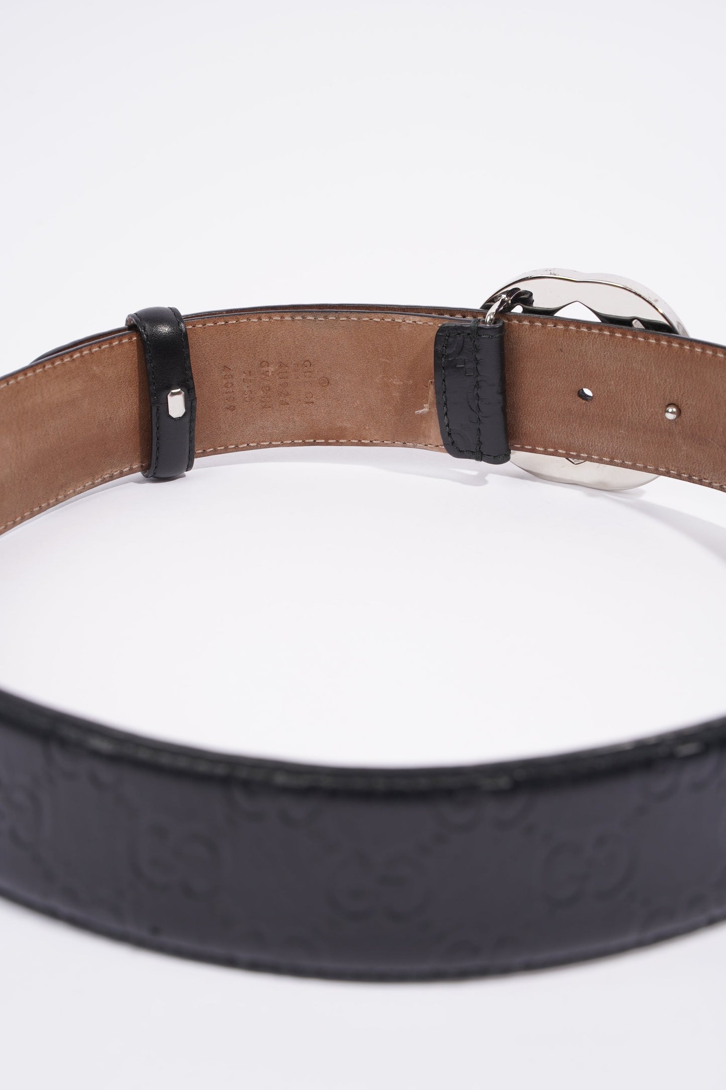 Gucci Signature Leather Belt Black GG Supreme Leather 75cm 30"