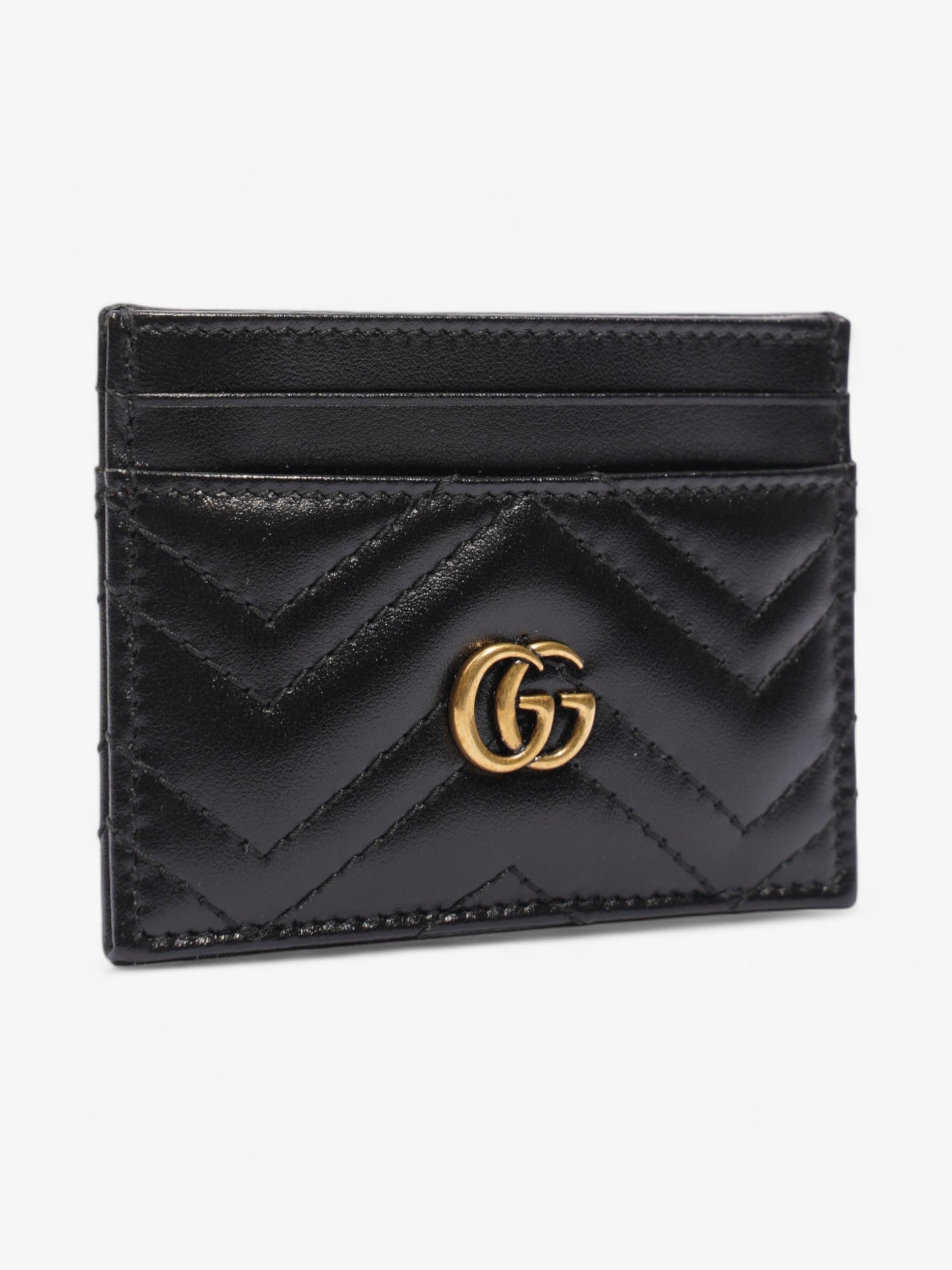 Gucci GG Marmont Card Holder Black Matelasse Leather