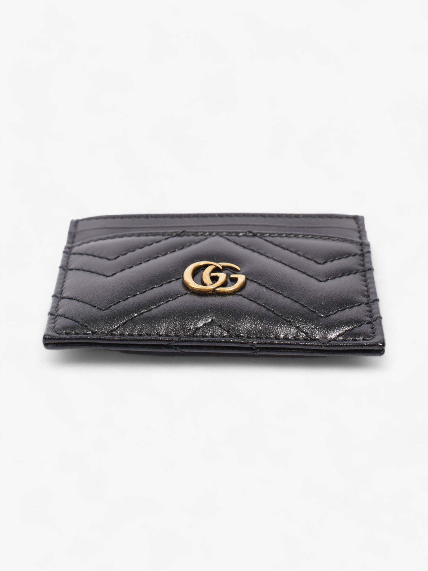Gucci GG Marmont Card Holder Black Matelasse Leather