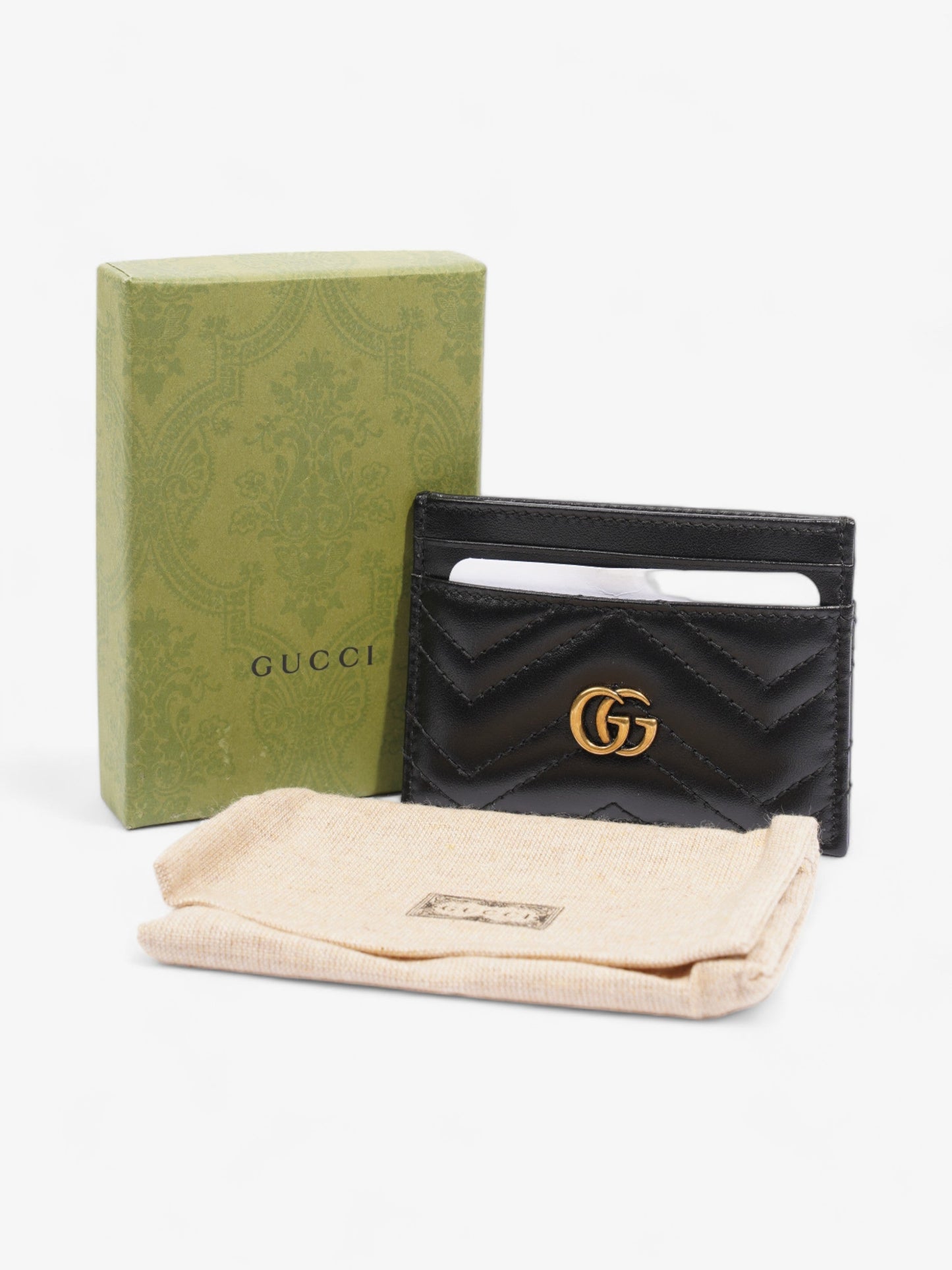 Gucci GG Marmont Card Holder Black Matelasse Leather