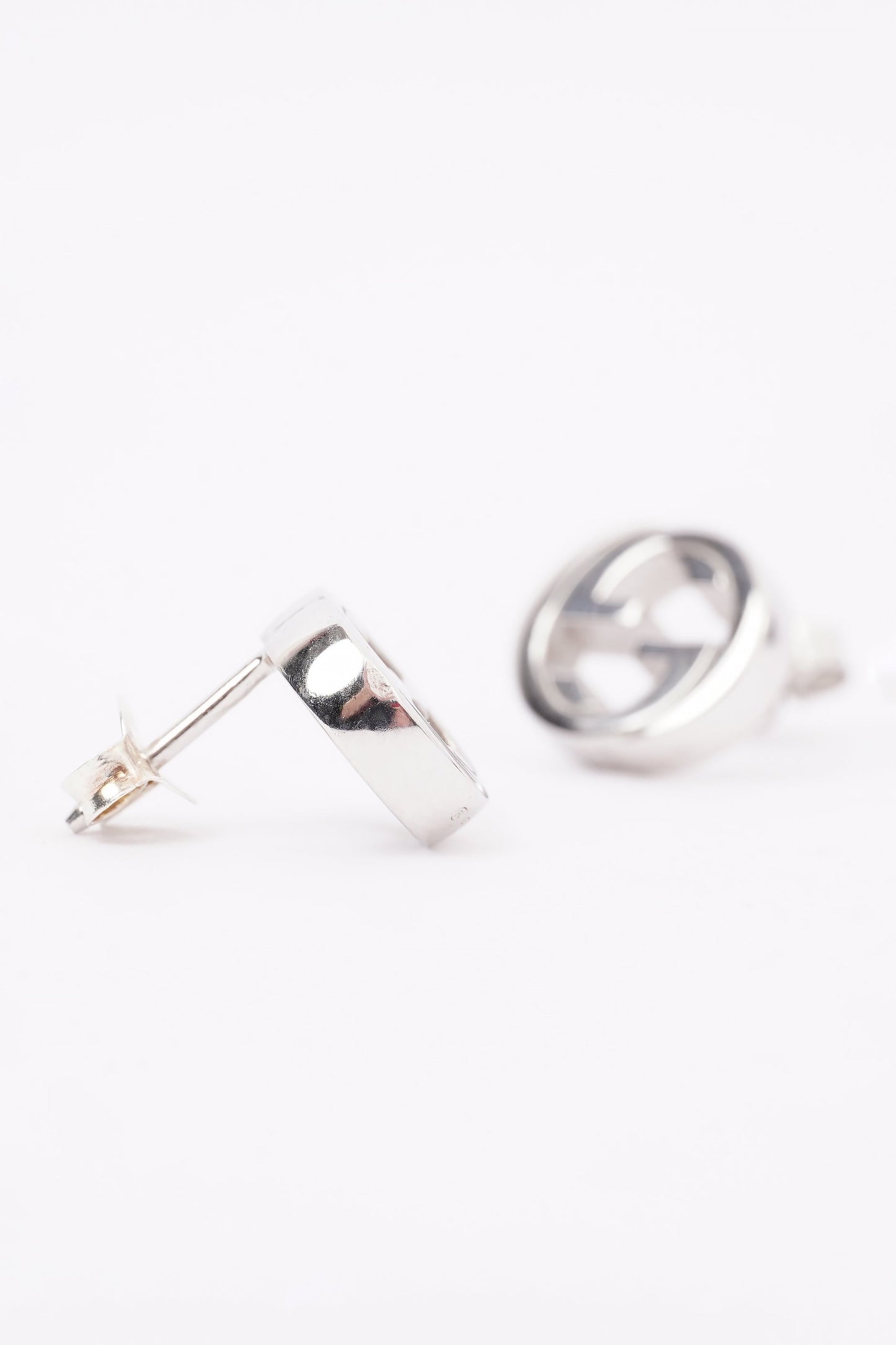 Gucci Interlocking GG Earrings Silver Silver Sterling
