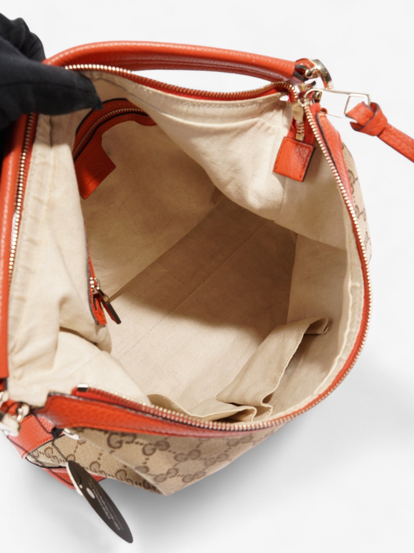 Gucci GG Hobo Beige And Ebony GG Supreme / Orange Canvas