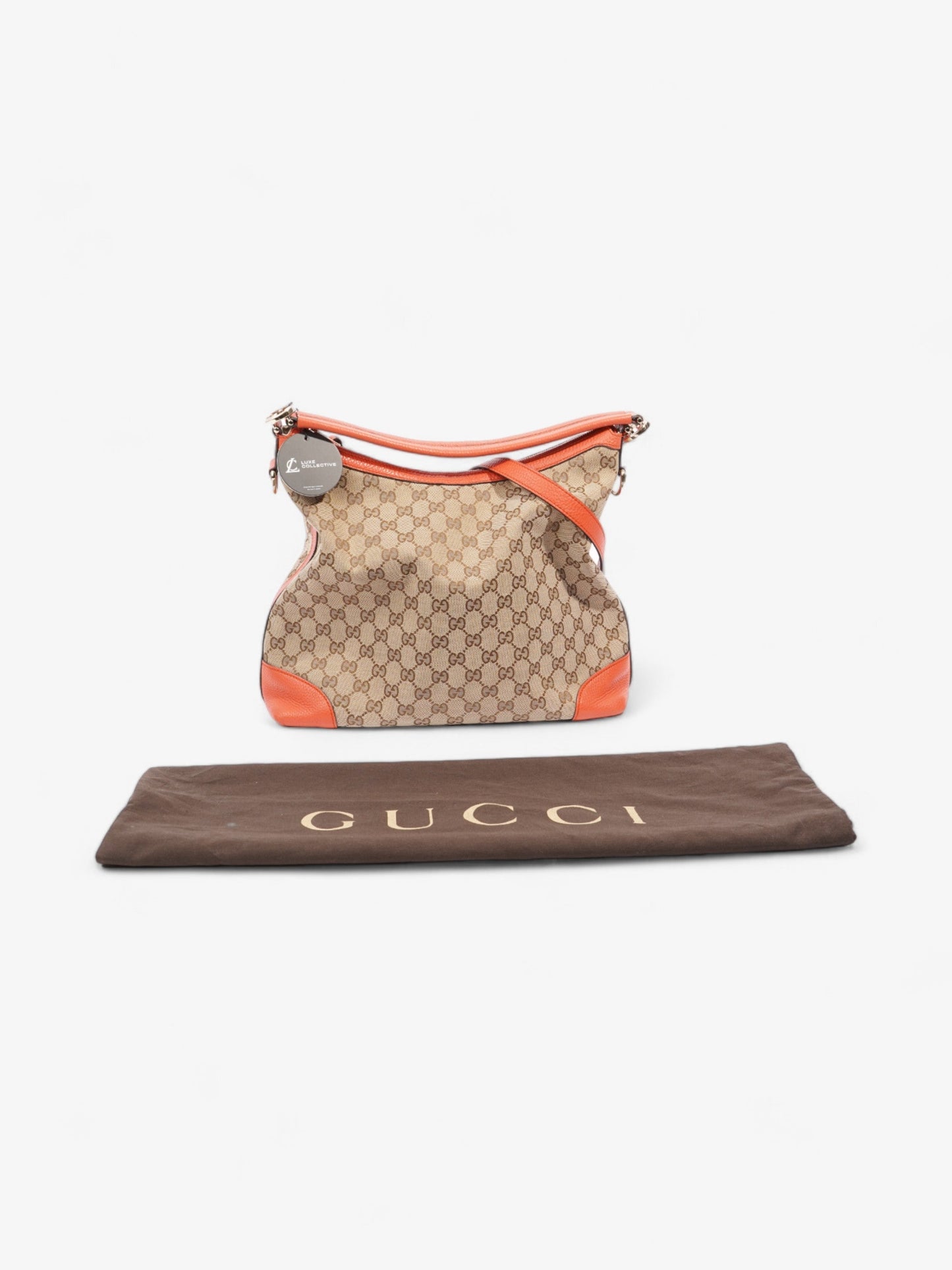 Gucci GG Hobo Beige And Ebony GG Supreme / Orange Canvas