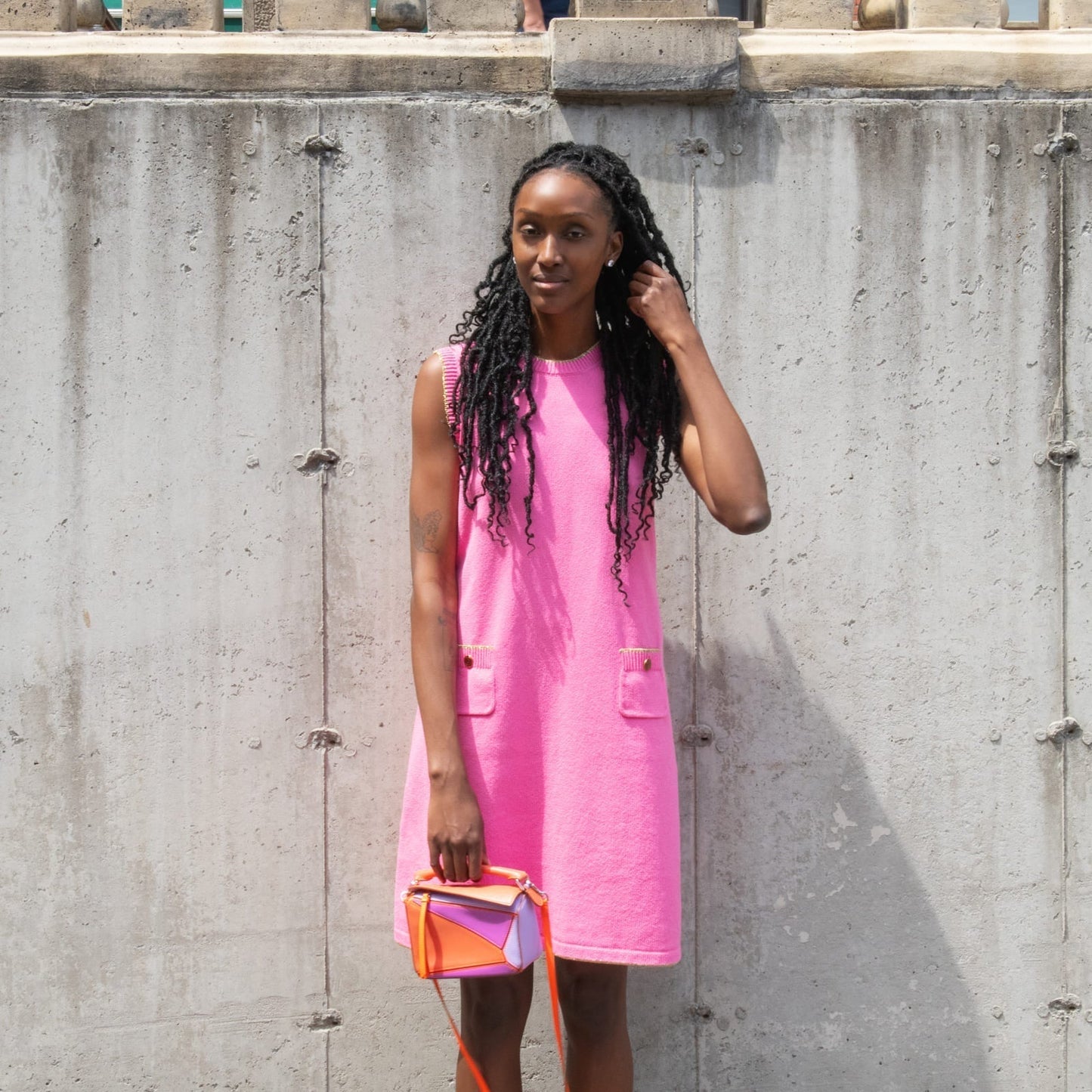 Gucci Pink Cotton Knit Sleeveless Dress Size XL