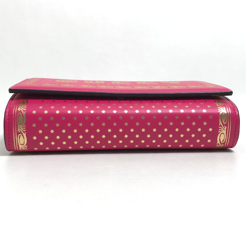 GUCCI Long Wallet Purse 524967 leather Pink / Gold GUCCY logo Women Used