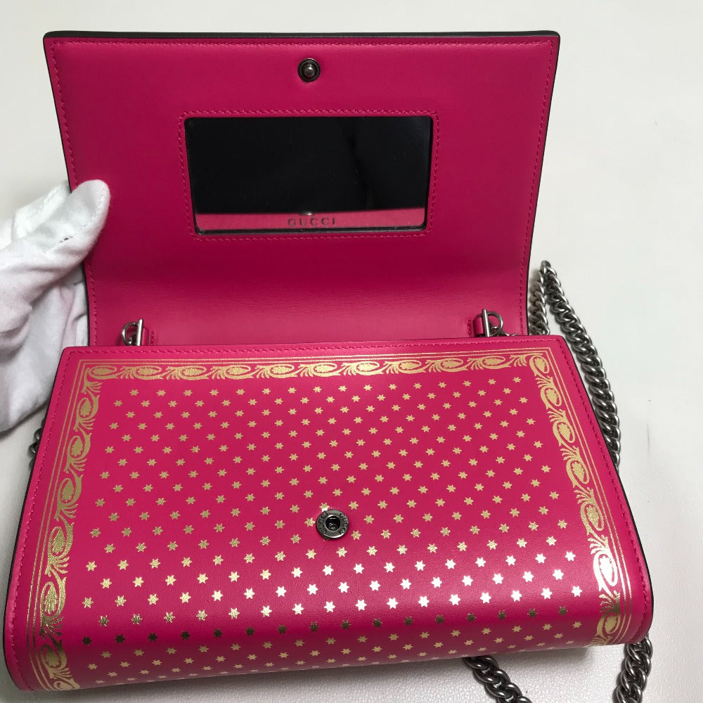 GUCCI Long Wallet Purse 524967 leather Pink / Gold GUCCY logo Women Used