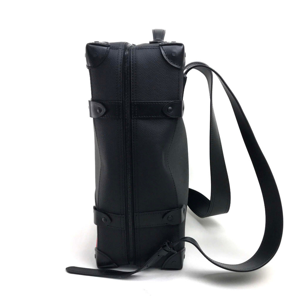 LOUIS VUITTON Backpack M30337 Taiga Leather black taiga rainbow Soft Trunk Backpack PM mens Used