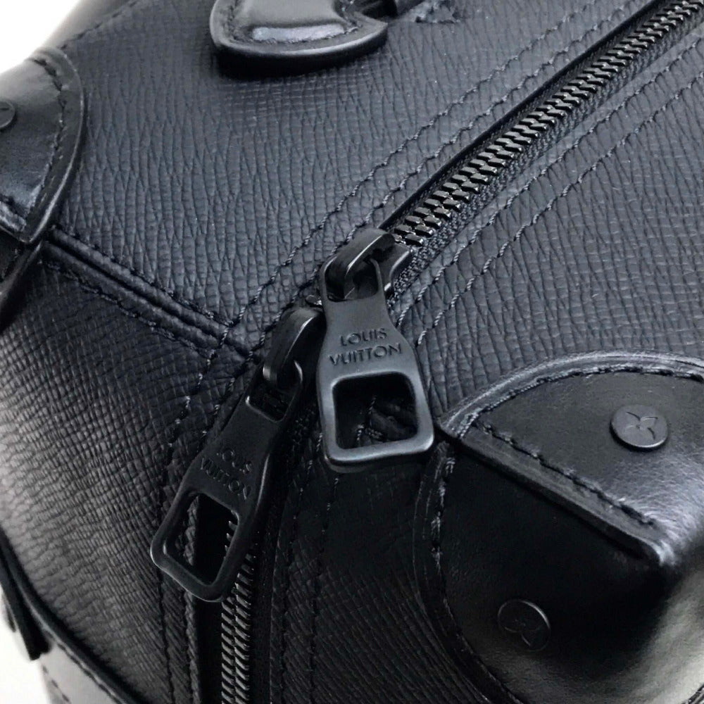 LOUIS VUITTON Backpack M30337 Taiga Leather black taiga rainbow Soft Trunk Backpack PM mens Used