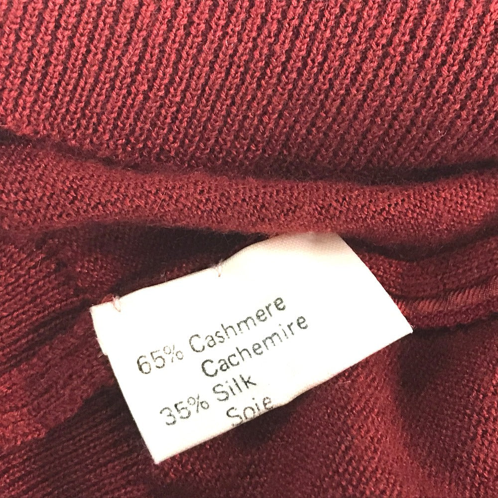 HERMES knit cashmere Red x yellow Tops shirt All-over print with hood 36