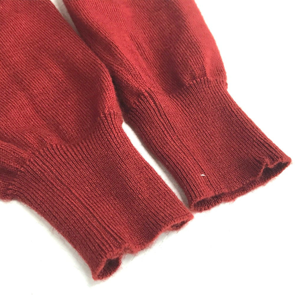 HERMES knit cashmere Red x yellow Tops shirt All-over print with hood 36