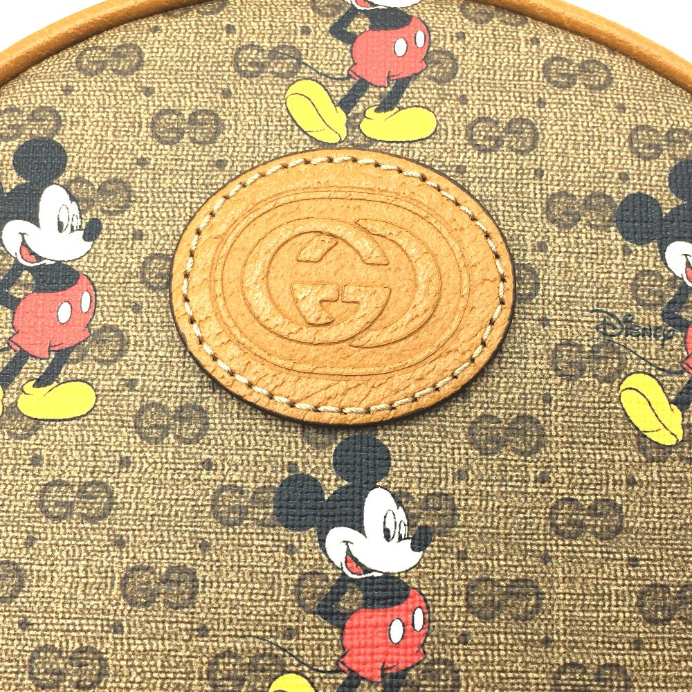 GUCCI Backpack 603730 PVC / Leather Beige type Ebony Mini GG Supreme GUCCI x DISNEY collaboration Mickey print Women Used