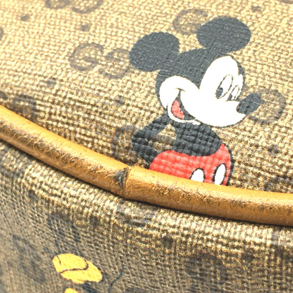 GUCCI Backpack 603730 PVC / Leather Beige type Ebony Mini GG Supreme GUCCI x DISNEY collaboration Mickey print Women Used