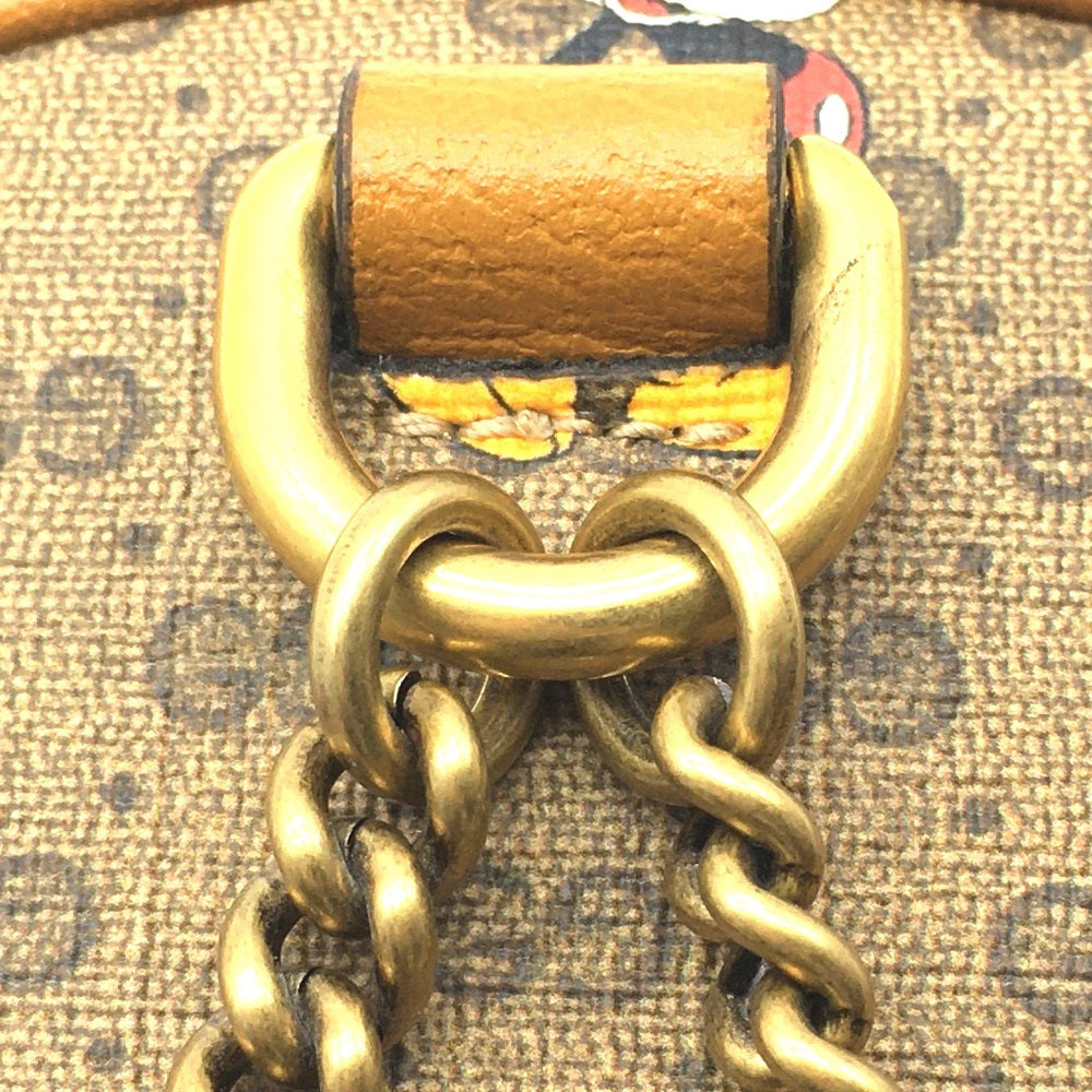 GUCCI Backpack 603730 PVC / Leather Beige type Ebony Mini GG Supreme GUCCI x DISNEY collaboration Mickey print Women Used