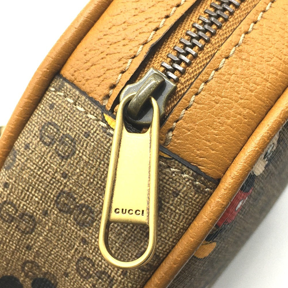 GUCCI Backpack 603730 PVC / Leather Beige type Ebony Mini GG Supreme GUCCI x DISNEY collaboration Mickey print Women Used