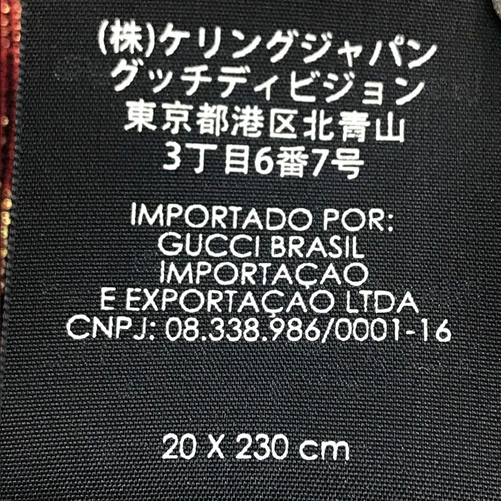 GUCCI Scarf wool Navy x Gold x Red V line mens Used