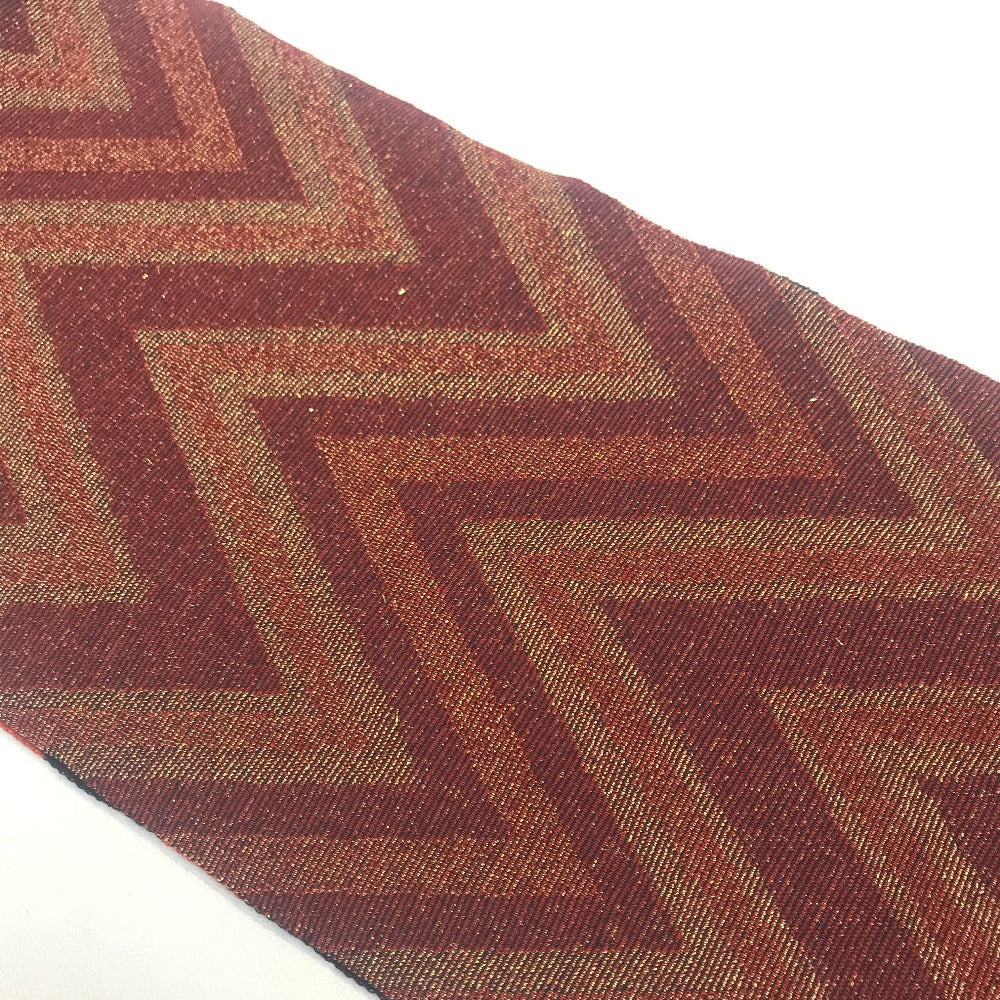GUCCI Scarf wool Navy x Gold x Red V line mens Used