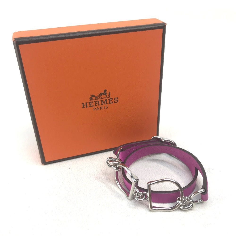 HERMES bracelet Vaux Swift purple Accessories Etrie de Bourtour Women T2 Used