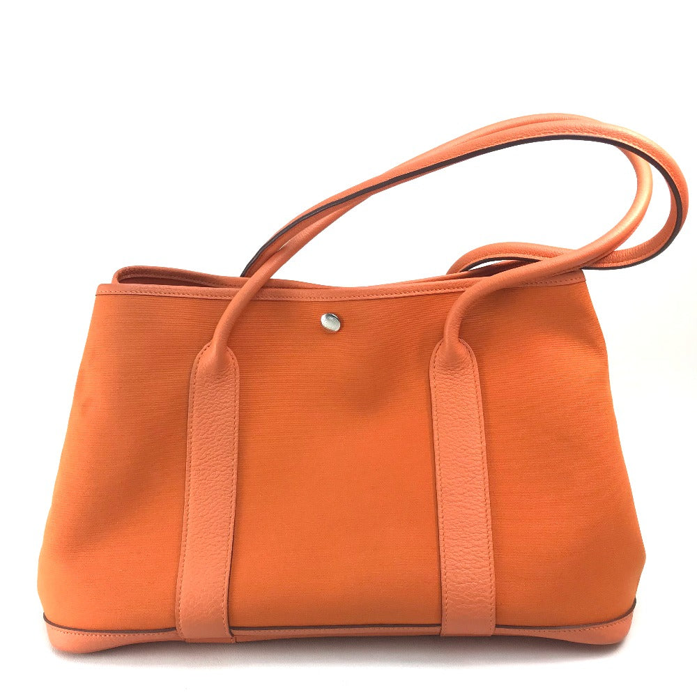 HERMES Tote Bag Towar Office / Leather Orange Garden party PM Women Used