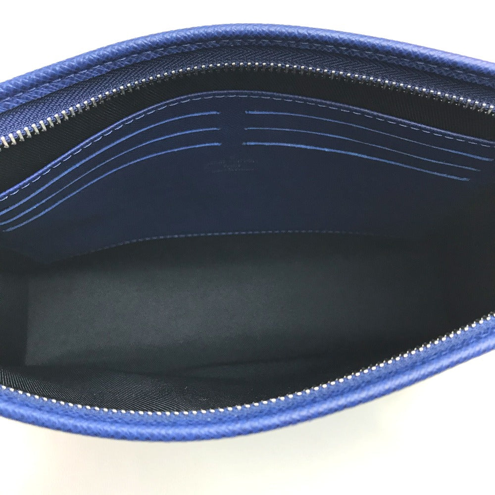 LOUIS VUITTON business bag M30399 Taiga Leather blue Taiga Pochette Voyage MM mens Used